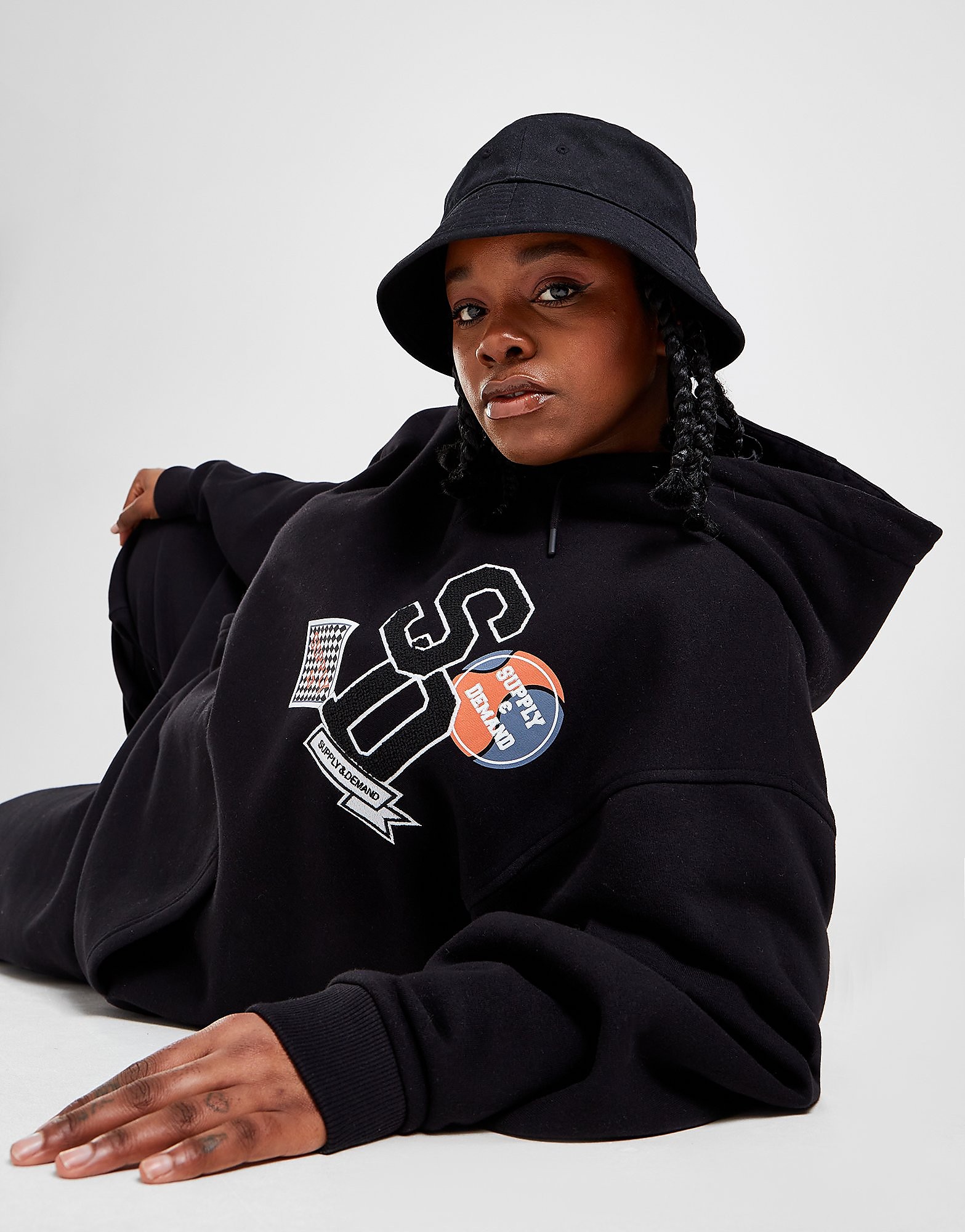 

Supply & Demand Logo Badge Plus Size Hoodie - Only at JD - Black - Womens, Black