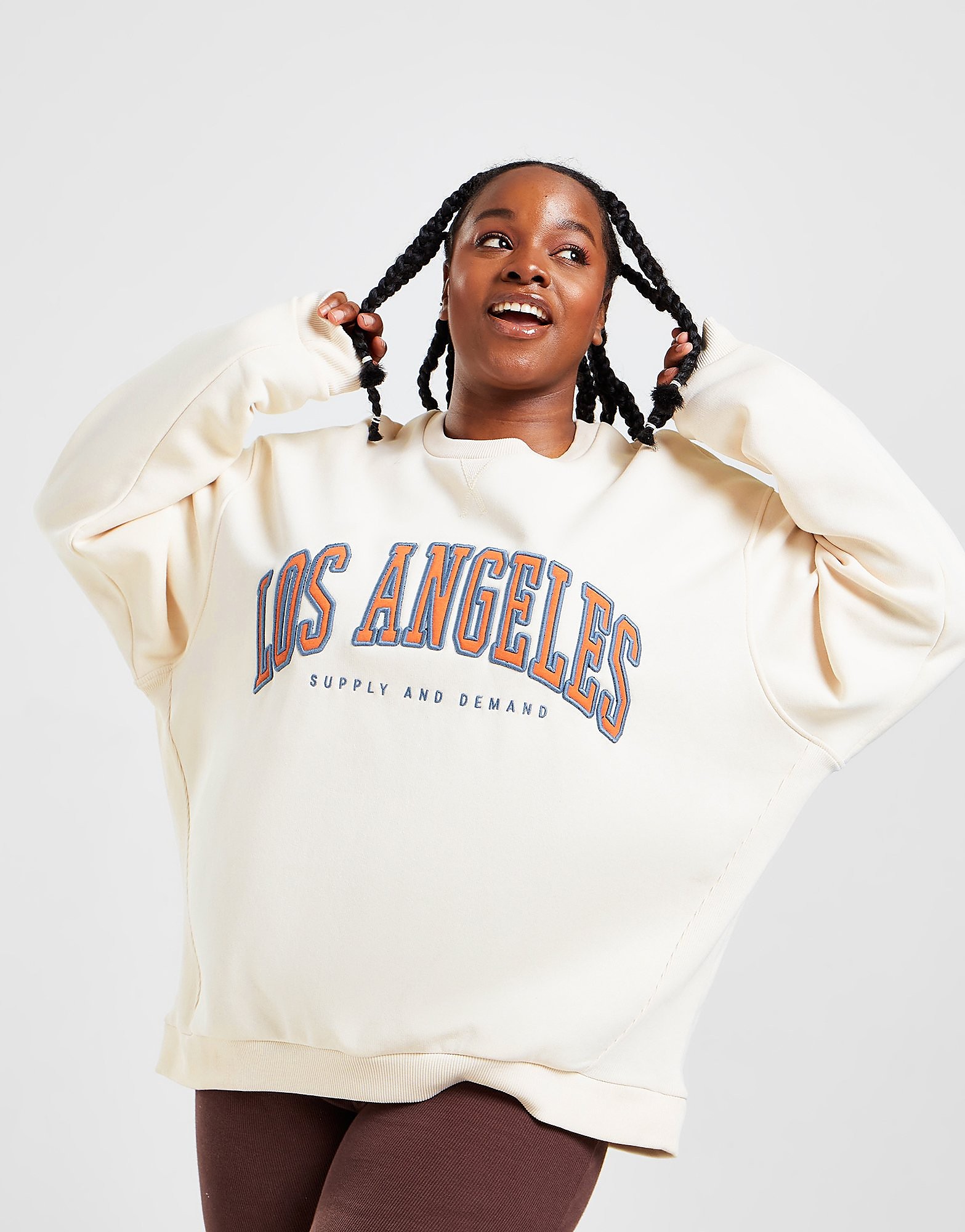 

Supply & Demand Varsity Plus Size Crew Sweatshirt - Only at JD - White - Womens, White