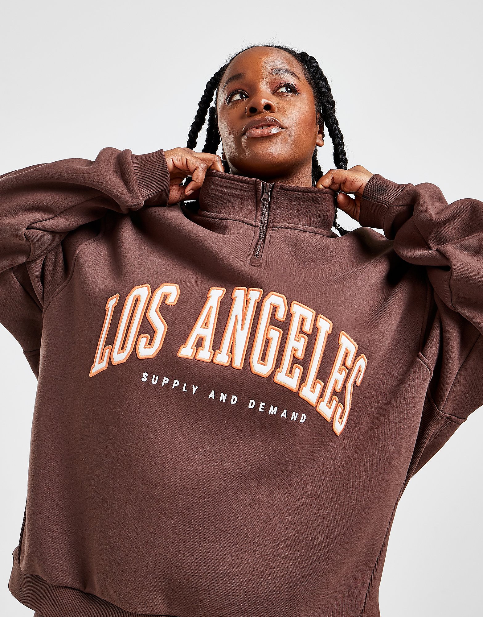 

Supply & Demand Varsity 1/4 Zip Plus Size Top - Only at JD - Brown - Womens, Brown