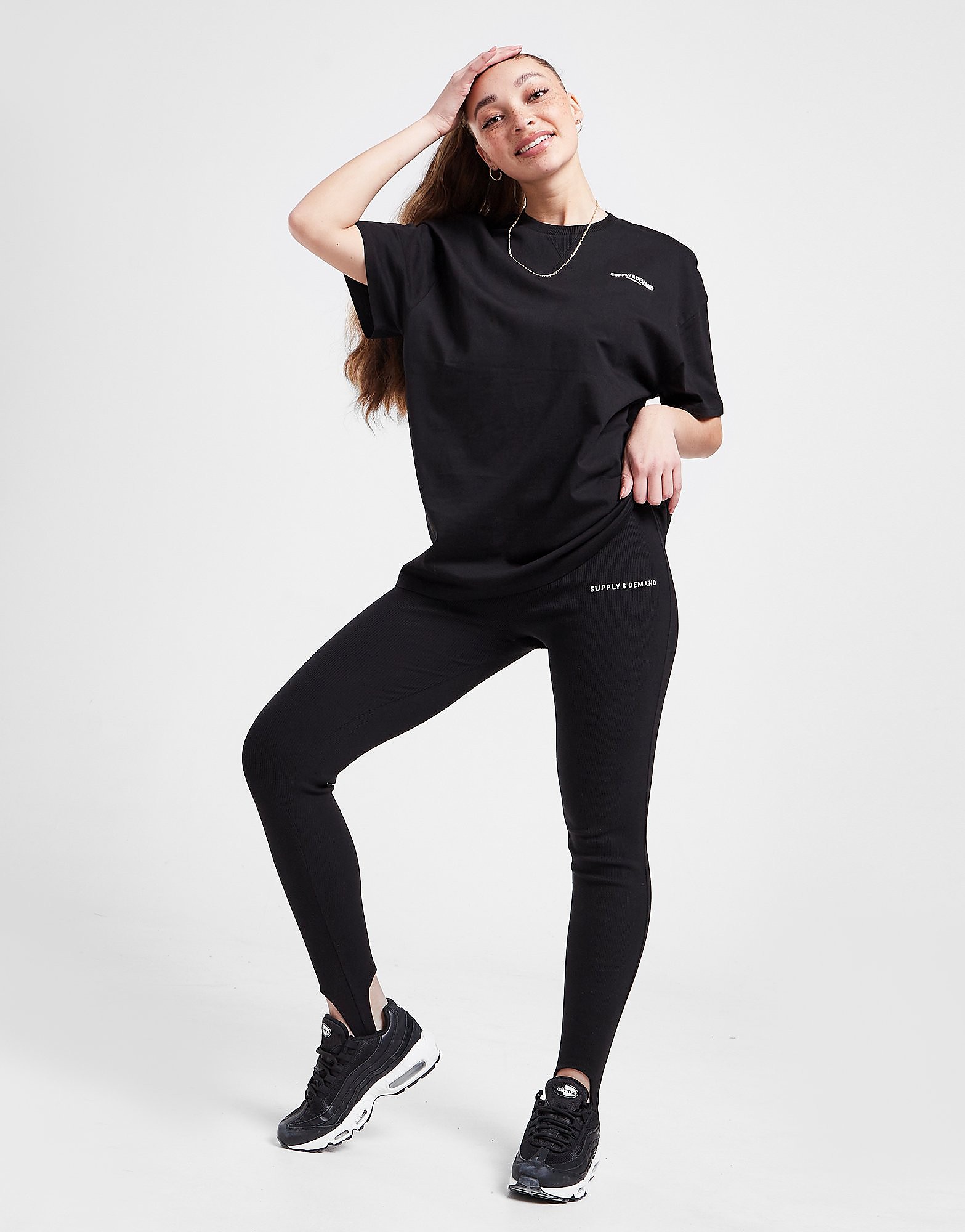 Supply & Demand Stirrup Ribbed Leggings - Only at JD - Black - Womens, Black