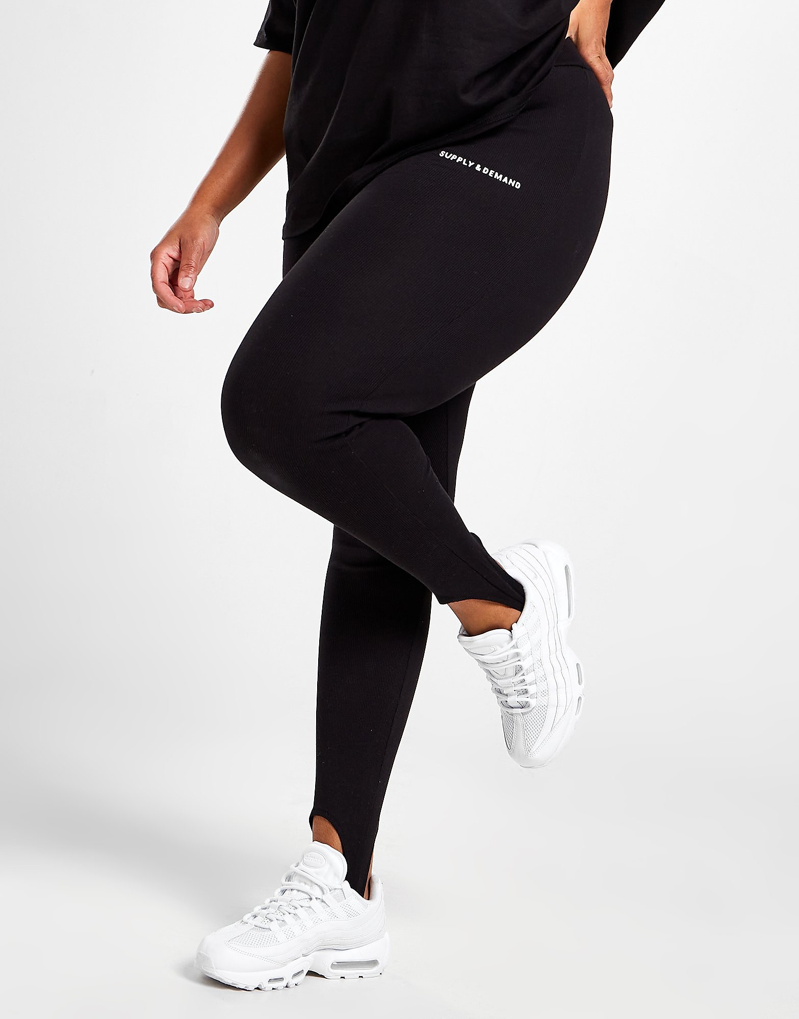 

Supply & Demand Stirrup Rib Plus Size Leggings - Only at JD - Black/Black - Womens, Black/Black