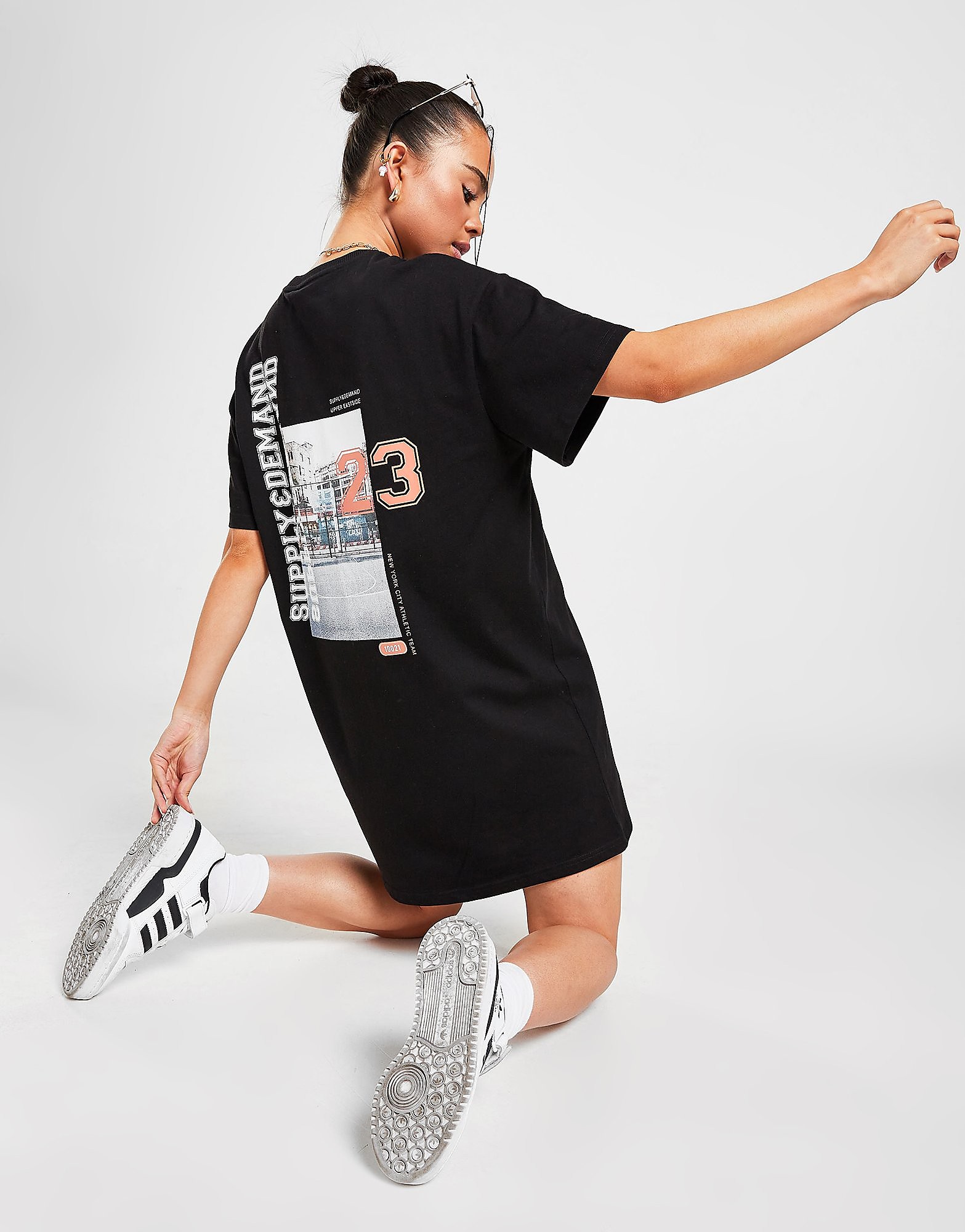 

Supply & Demand Graphic Basketball T-Shirt Dress - Only at JD - Black - Womens, Black