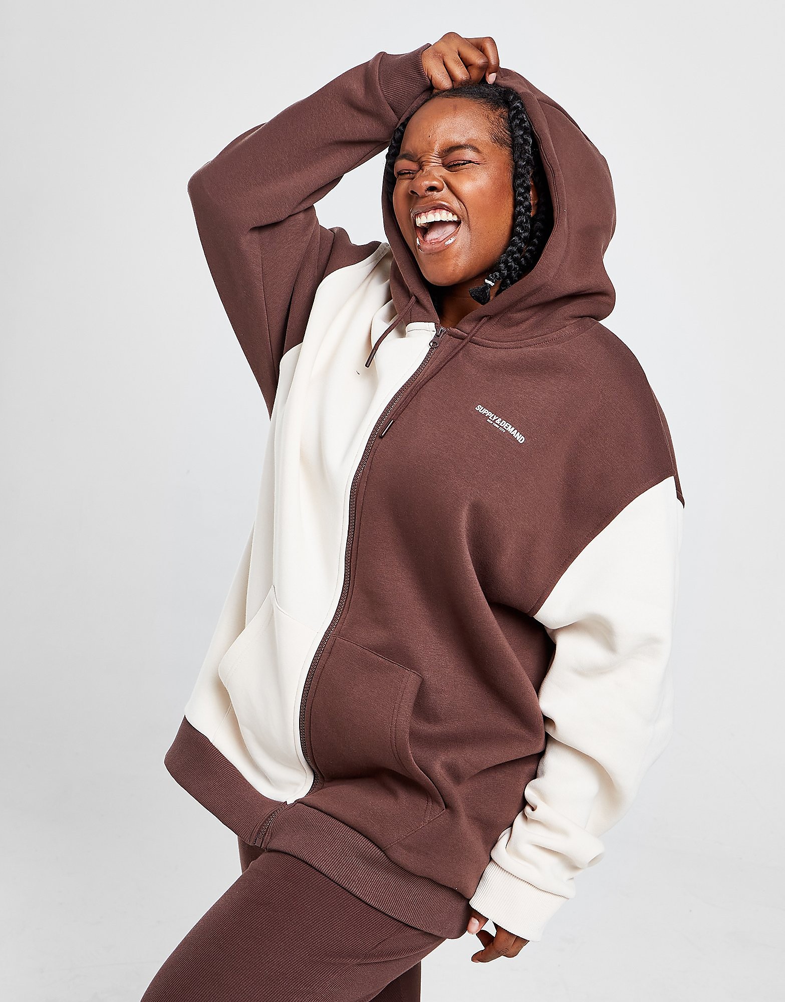 

Supply & Demand Splice Full Zip Plus Size Hoodie - Only at JD - Brown - Womens, Brown