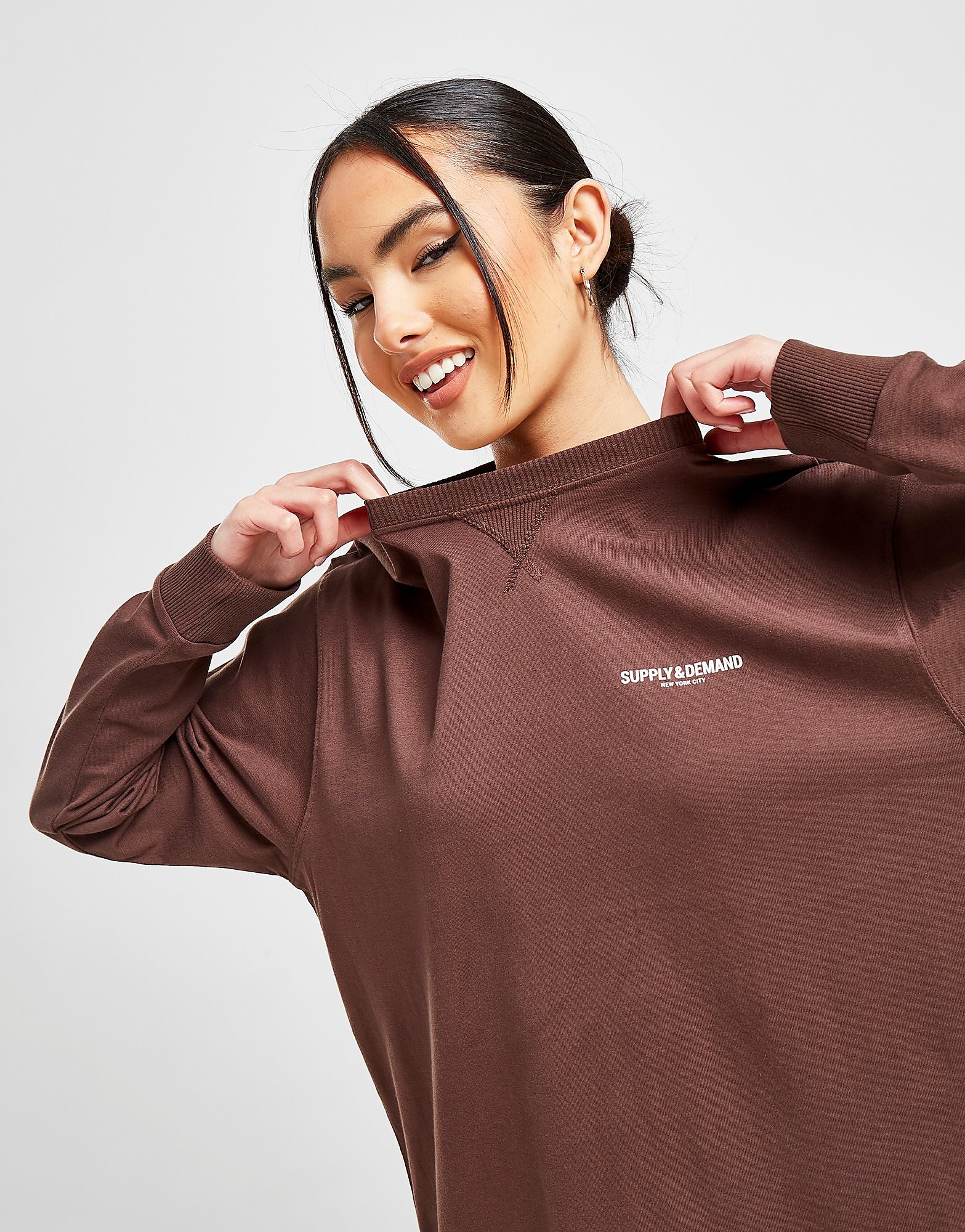 

Supply & Demand Twist Long Sleeve T-Shirt - Only at JD - Brown - Womens, Brown