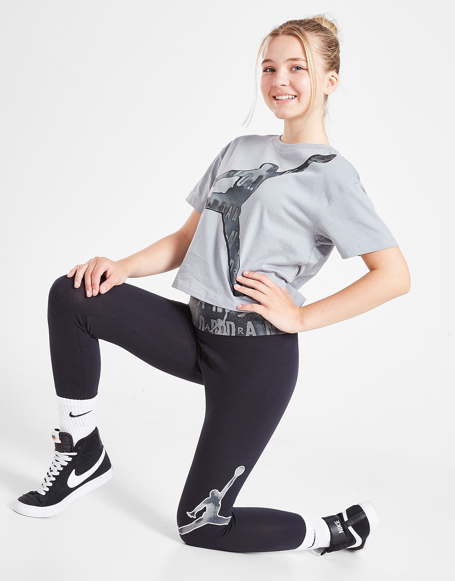 Jordan Girls' Tie Dye Infill Leggings Junior - Black - Kids, Black