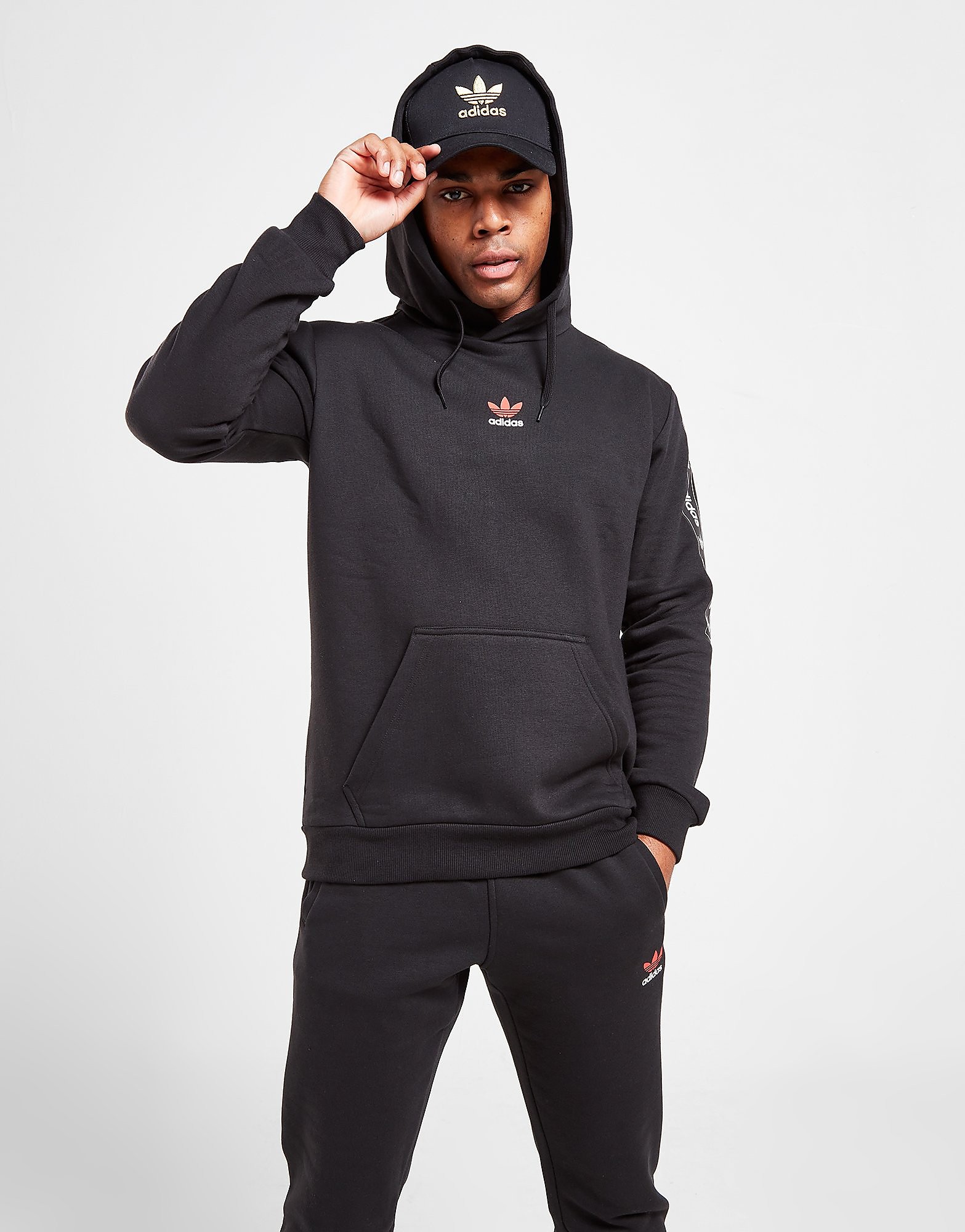 

adidas Originals Tape Overhead Hoodie - Only at JD - Black - Mens, Black