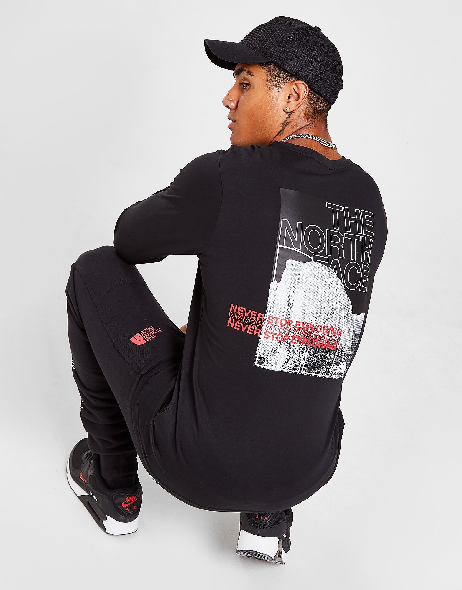 

The North Face Back Mountain Graphic Long Sleeve T-Shirt - Only at JD - Black - Mens, Black