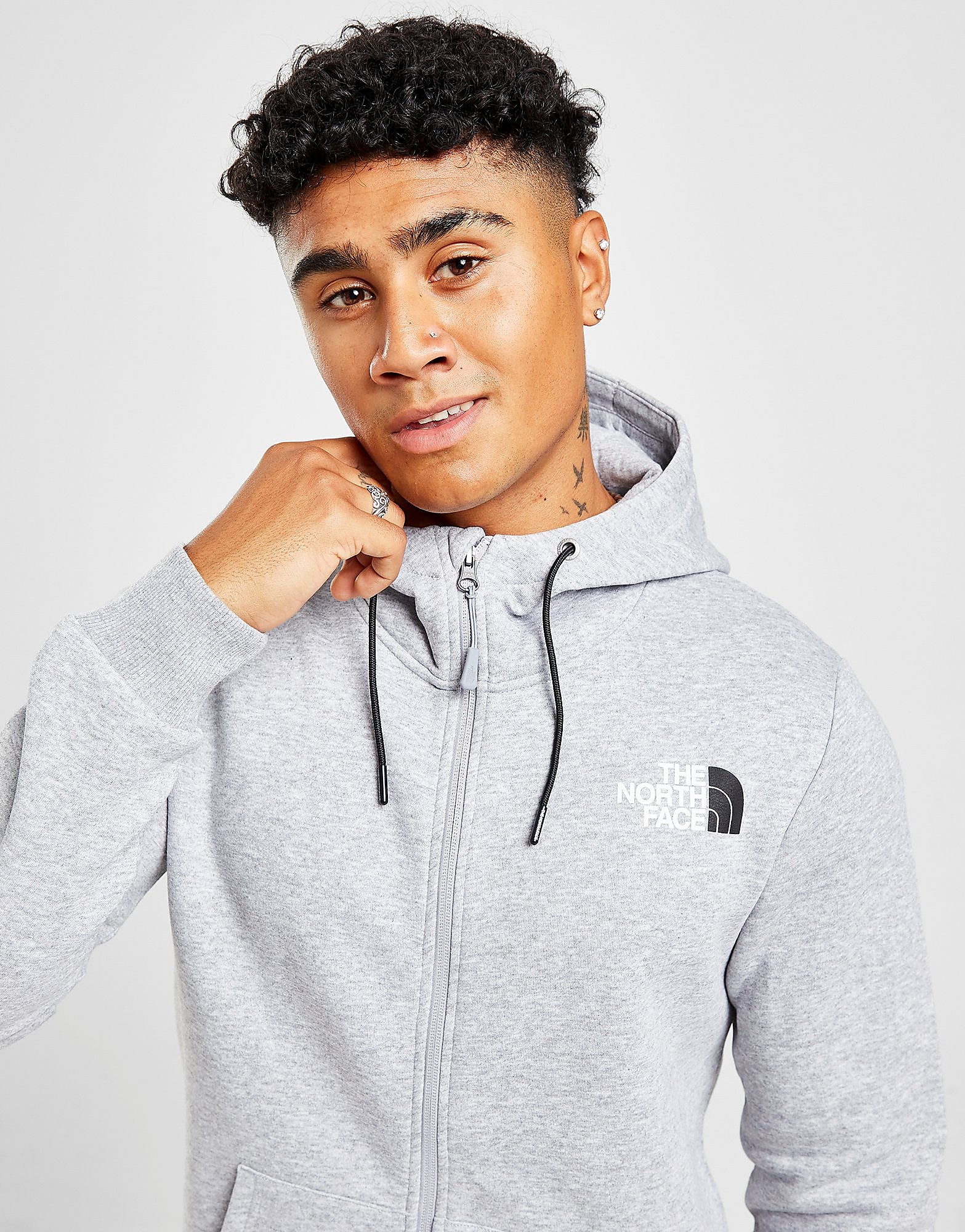

The North Face Fleece Full Zip Hoodie - Only at JD - Grey - Mens, Grey