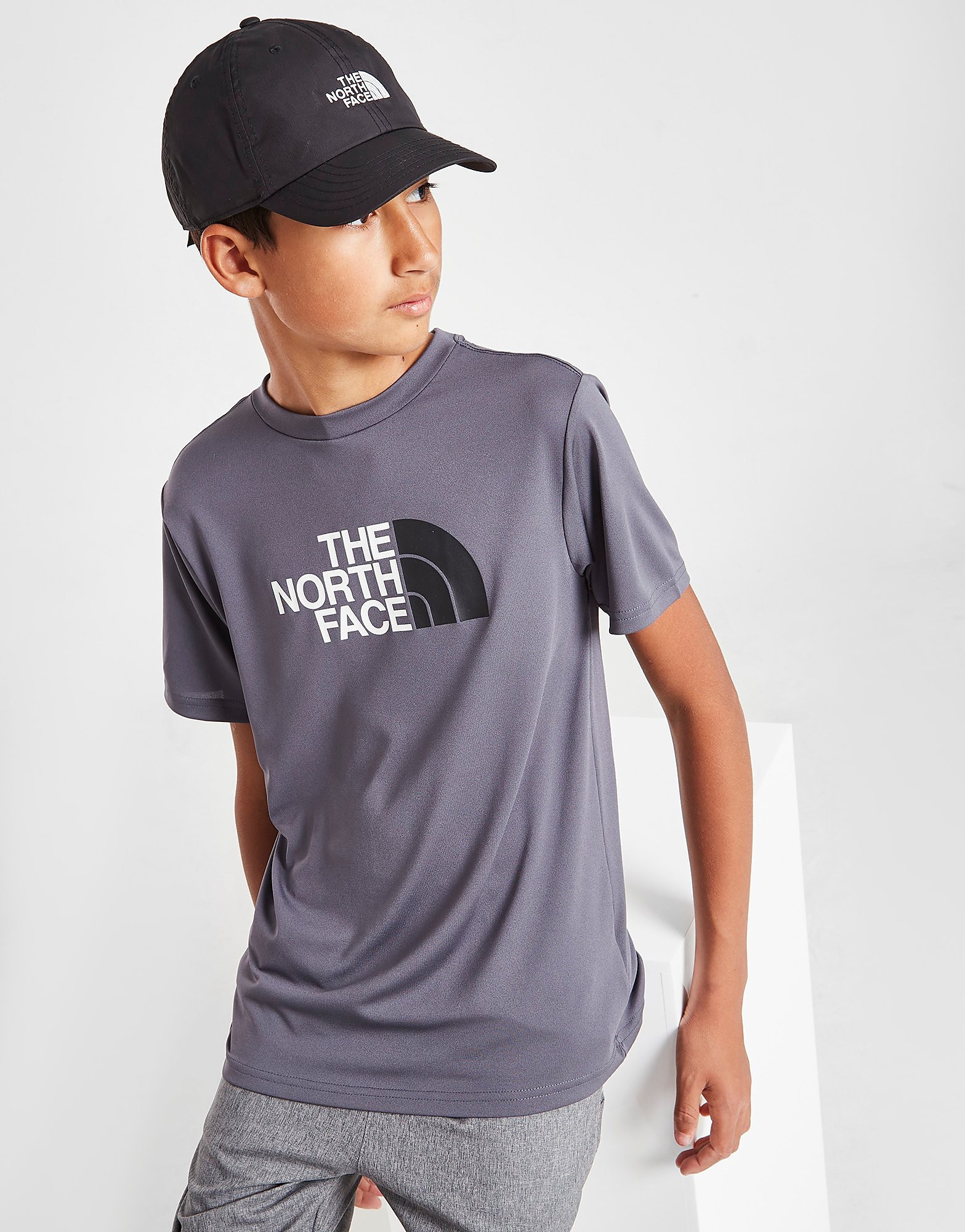 

The North Face Reaxion Split Logo Poly T-Shirt Junior - Grey - Kids, Grey