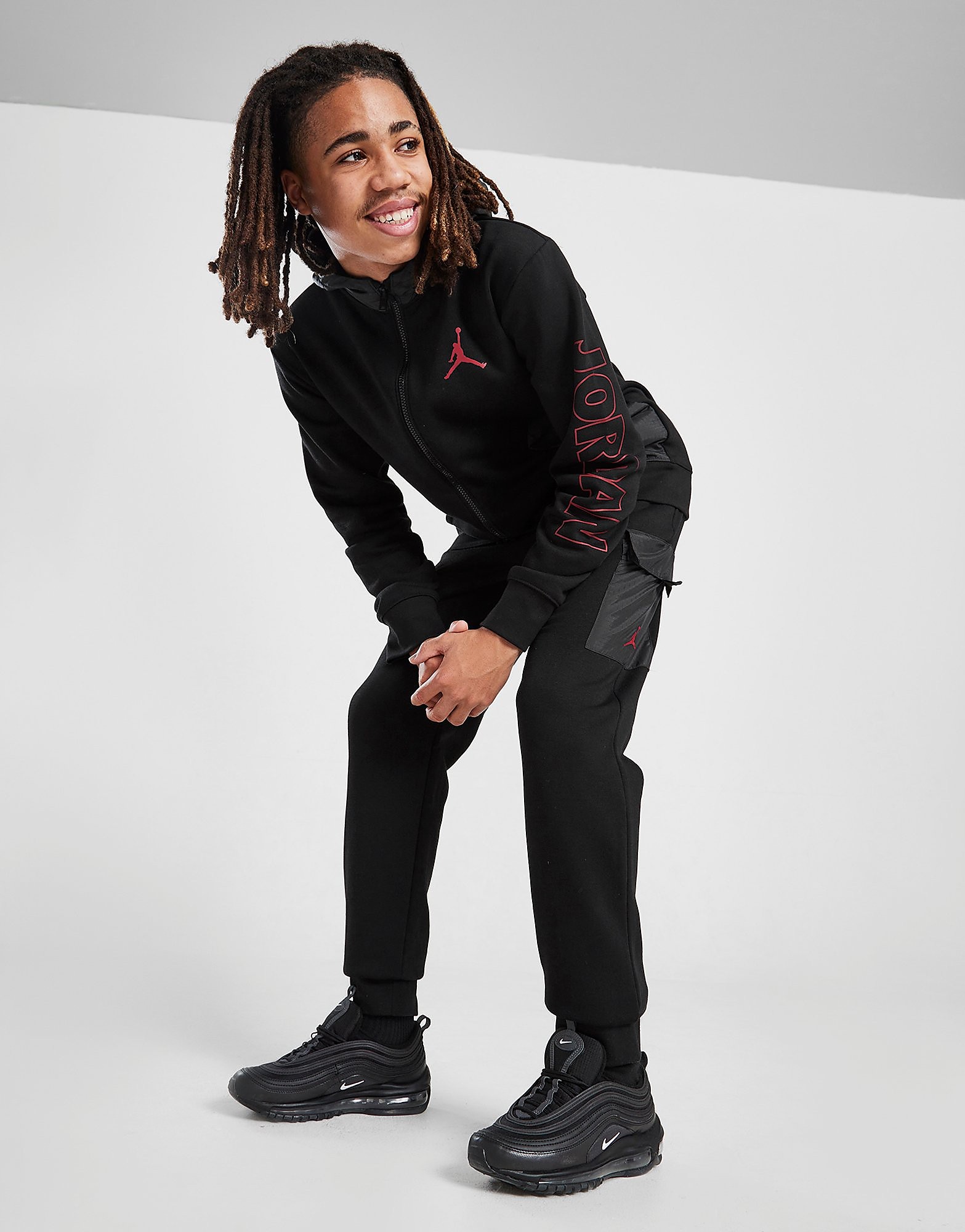 

Jordan Woven Overlay Fleece Tracksuit Junior - Only at JD - Black - Kids, Black