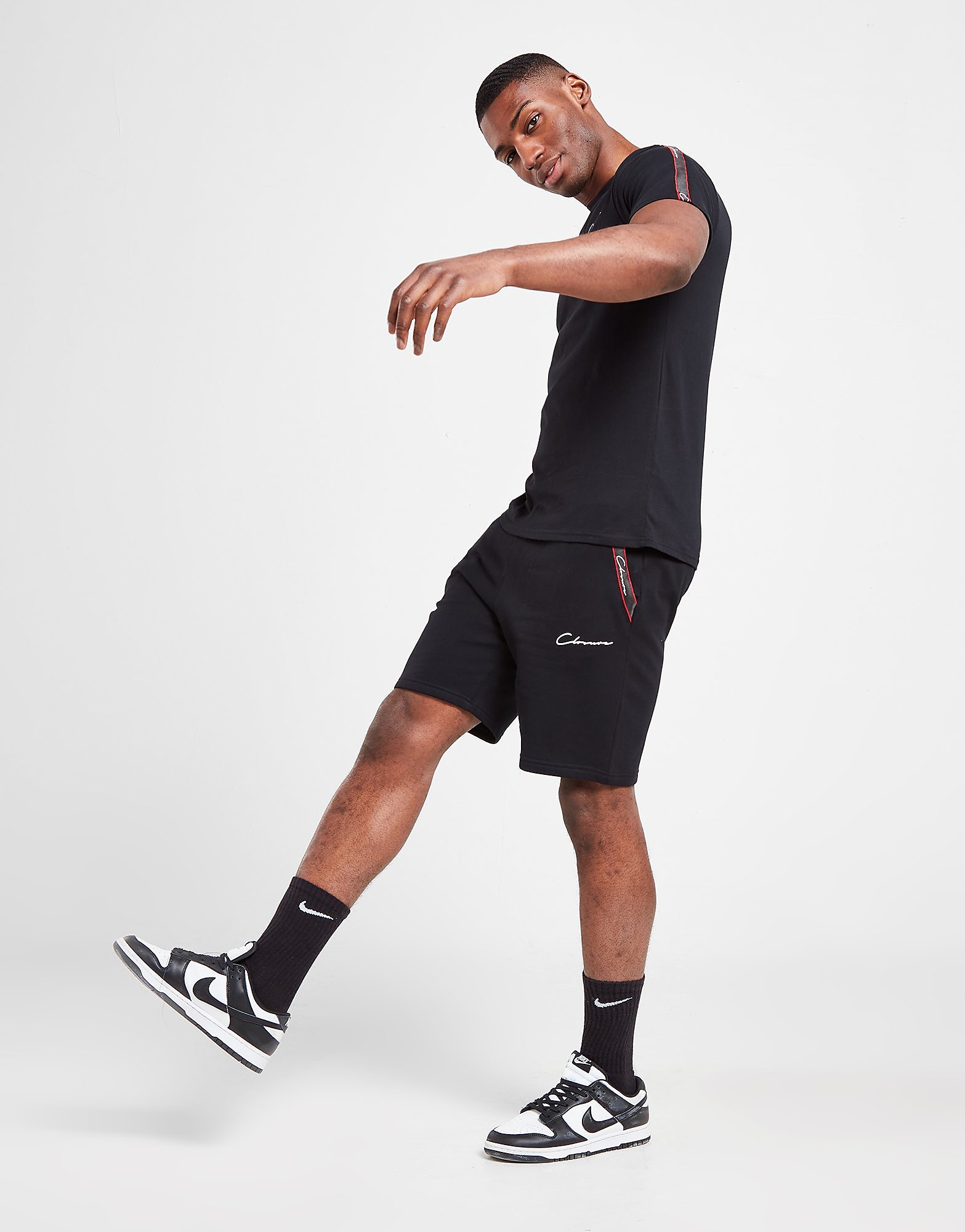 

Closure London Tri Tape T-Shirt/Shorts Set - Black - Mens, Black