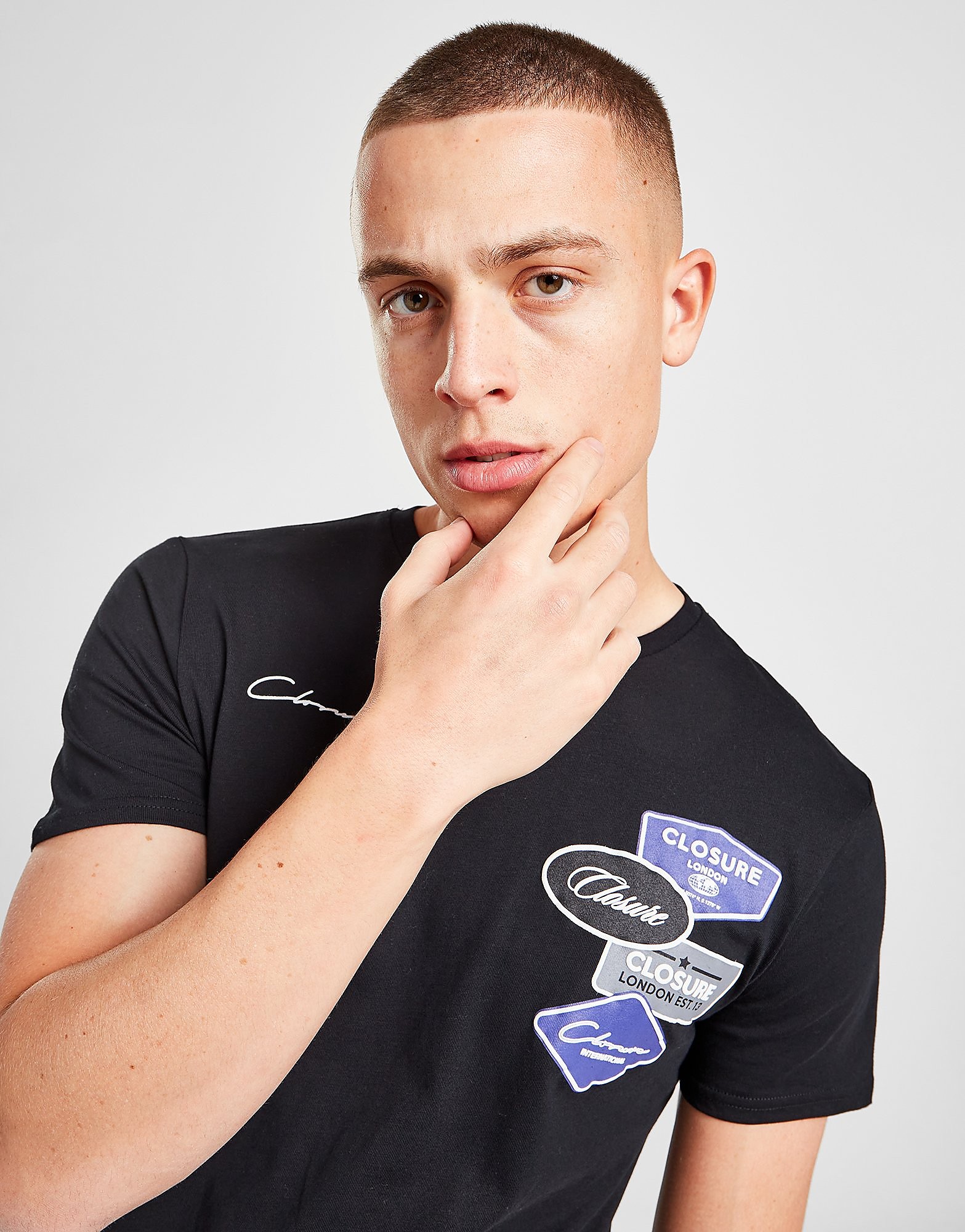 

Closure London Multi Badge T-Shirt - Black, Black
