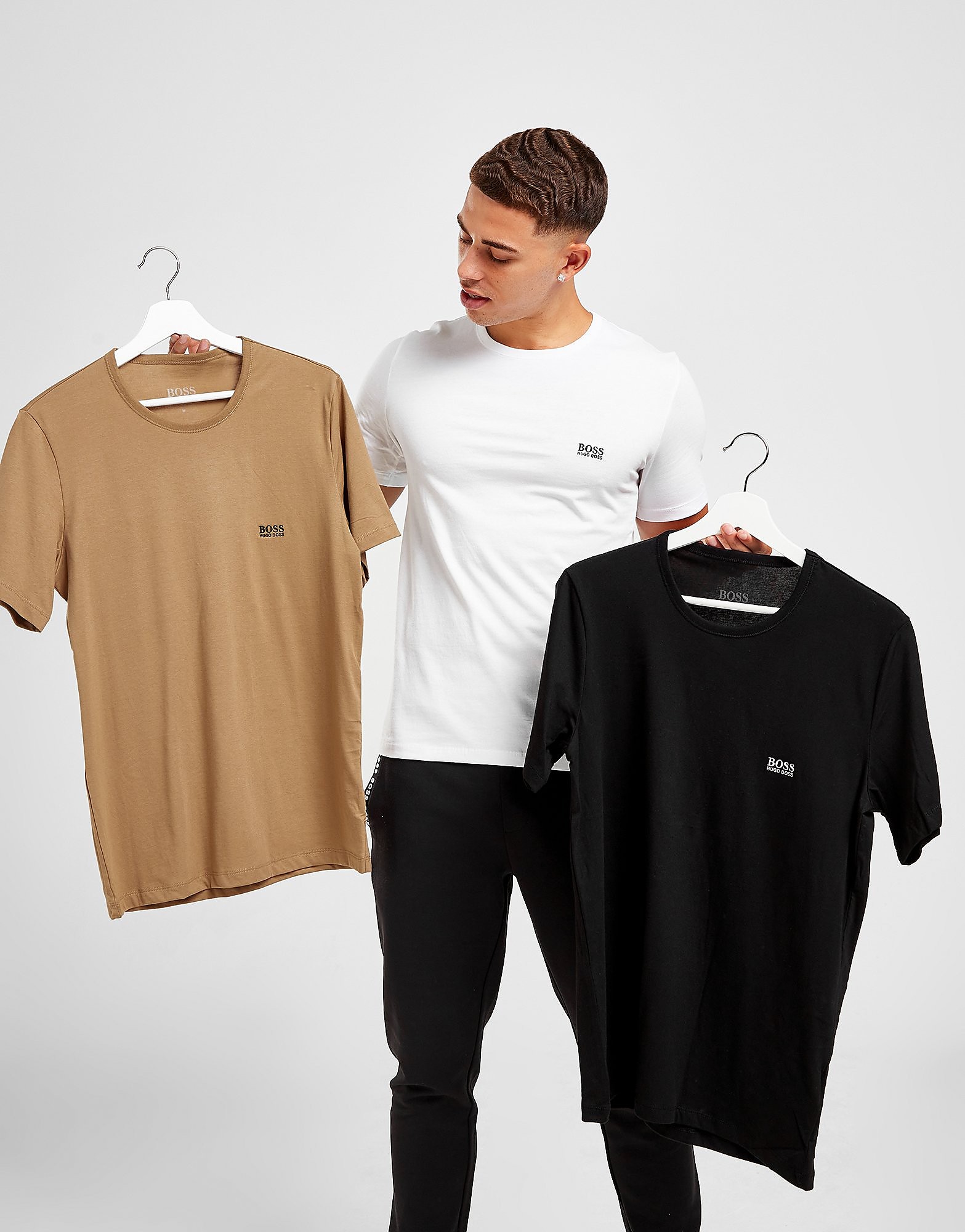 

BOSS 3 Pack Lounge T-Shirts - Black/White - Mens, Black/White