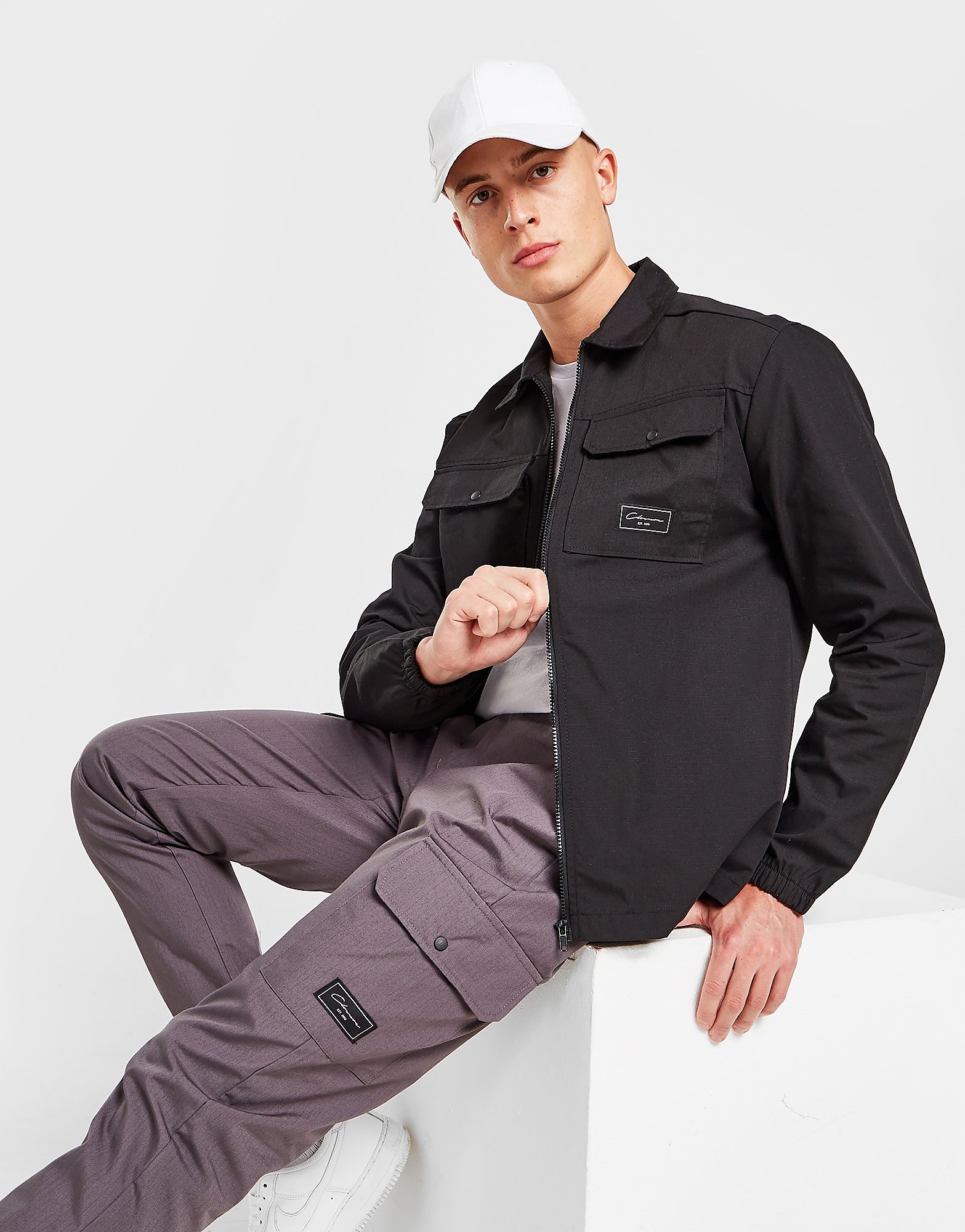 

Closure London Woven Overshirt - Black - Mens, Black