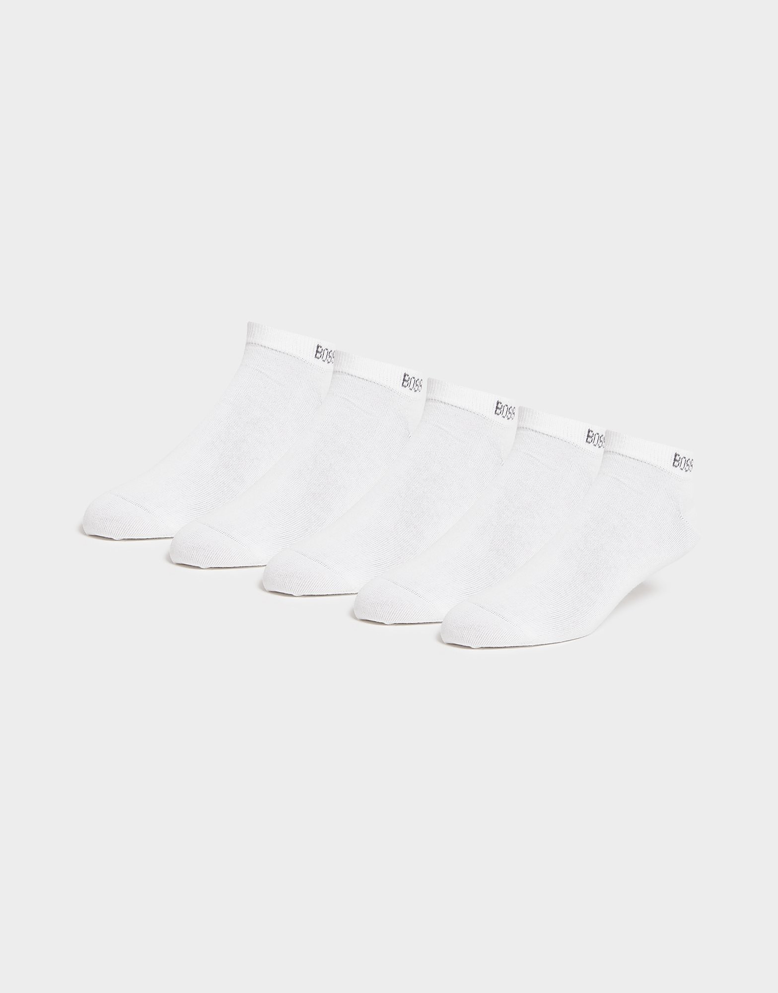 

BOSS 5 Pack Ankle Socks - White - Womens, White