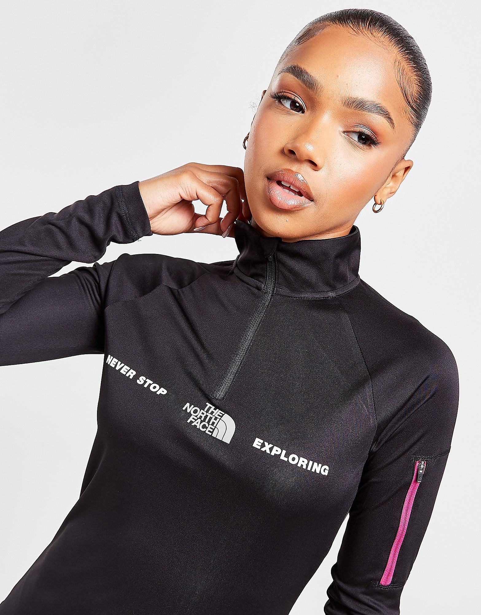 

The North Face Pocket 1/4 Zip Top - Only at JD - Black - Womens, Black