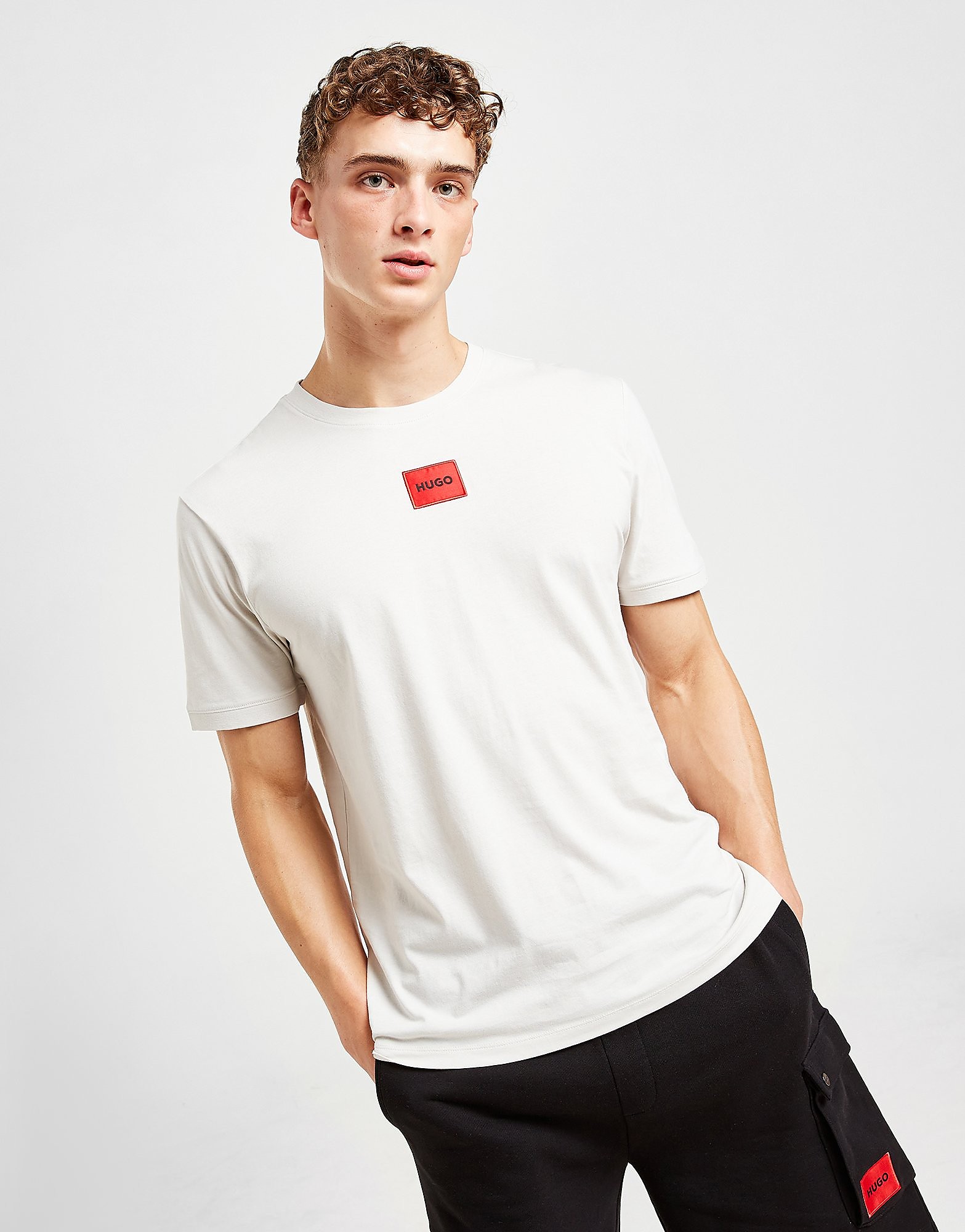 

HUGO Small Square Logo T-Shirt - White - Mens, White