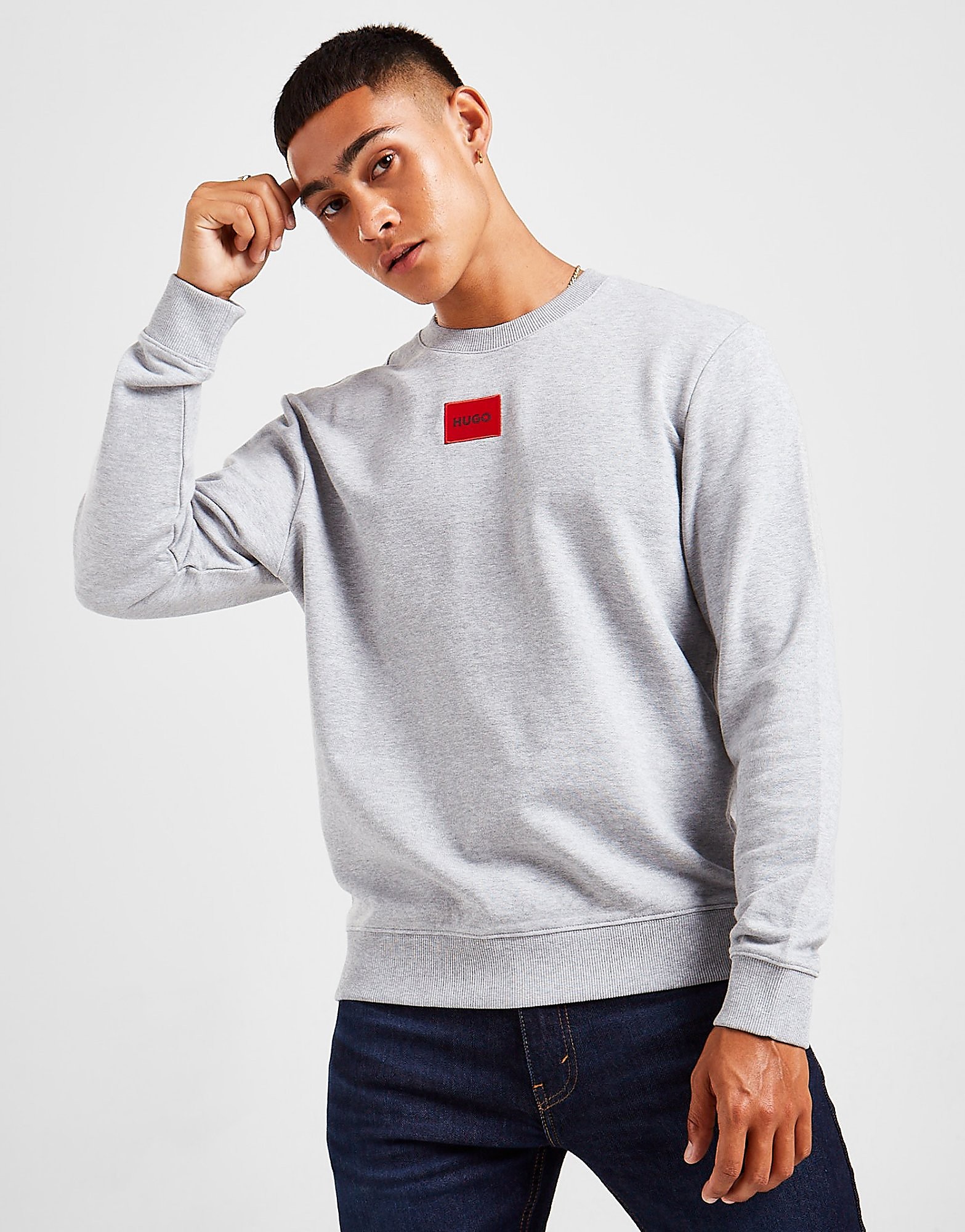 

HUGO Diragol Square Sweatshirt - Grey - Mens, Grey