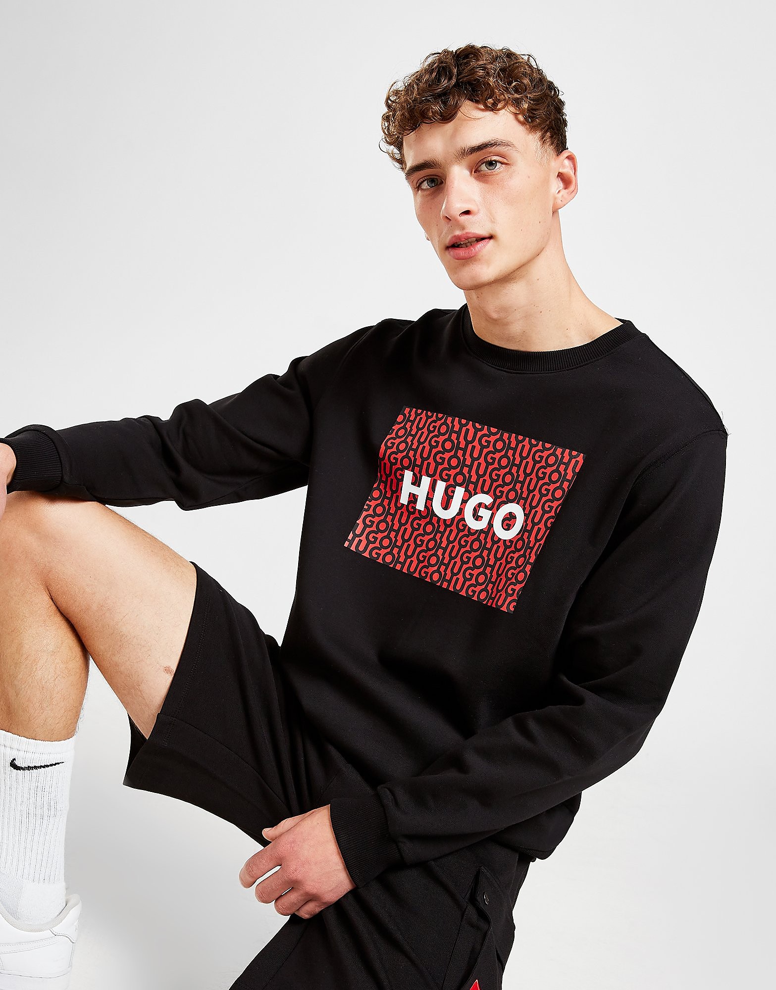 HUGO Sweatshirt Dalker Monogram - Preto - Mens, Preto