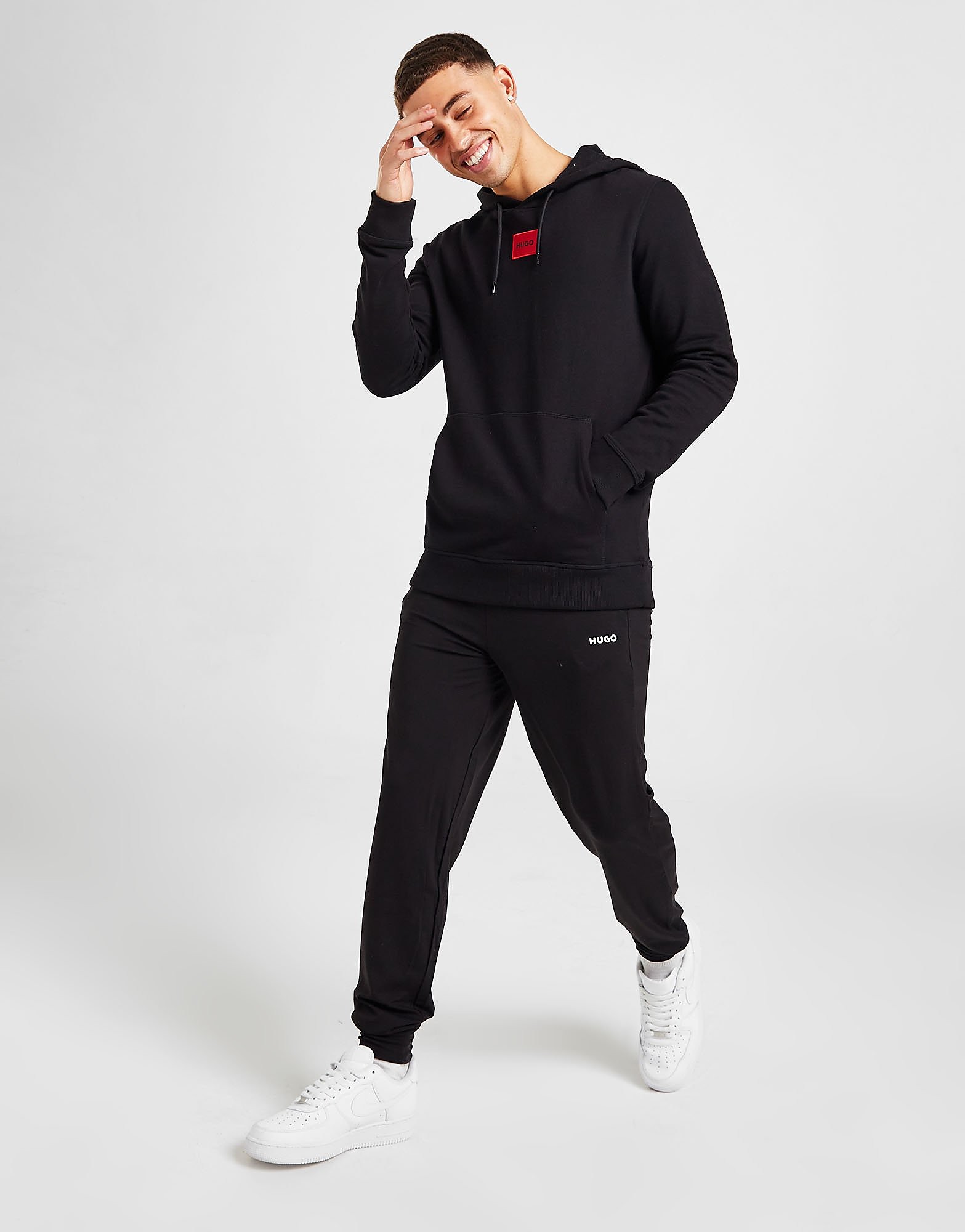

HUGO Daratschi Square Patch Overhead Hoodie - Black - Mens, Black