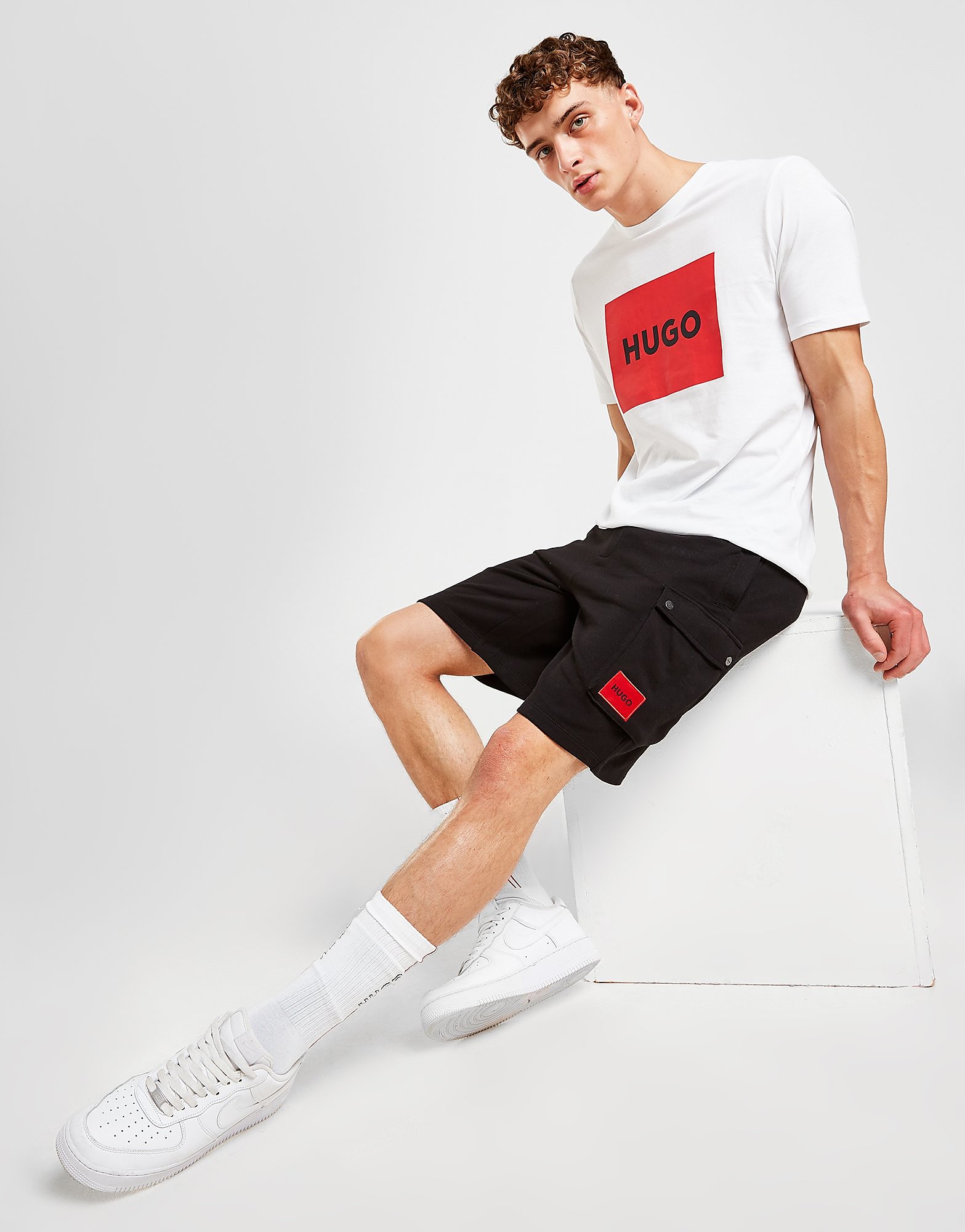 

HUGO Dizzi Cargo Shorts - Black - Mens, Black