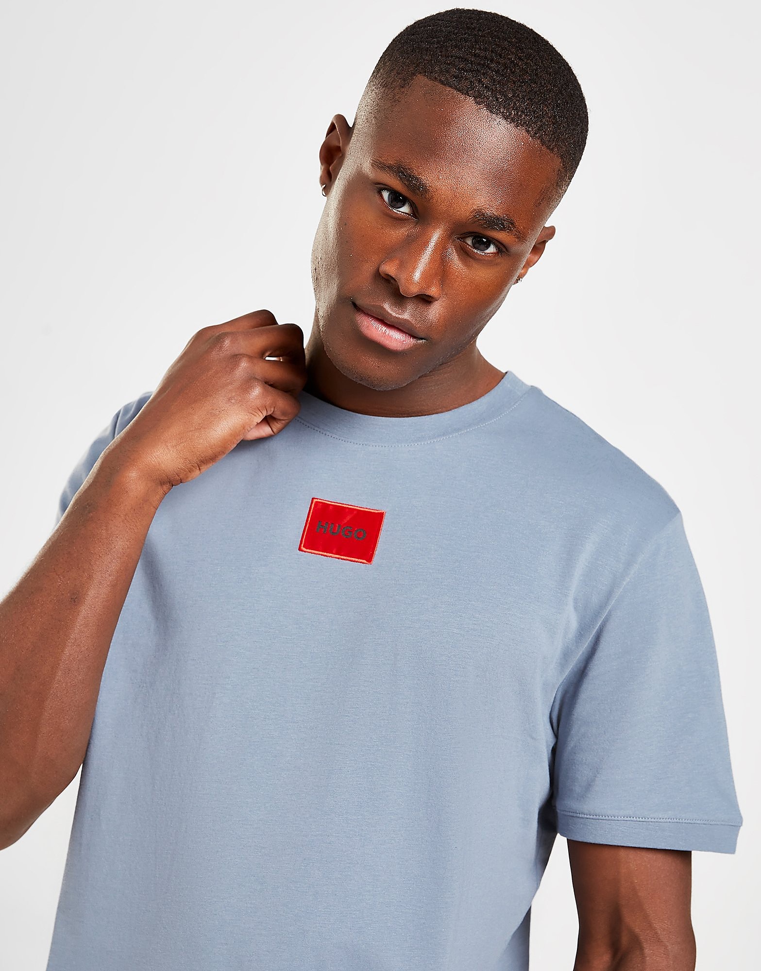 

HUGO Small Square Logo T-Shirt - Blue - Mens, Blue