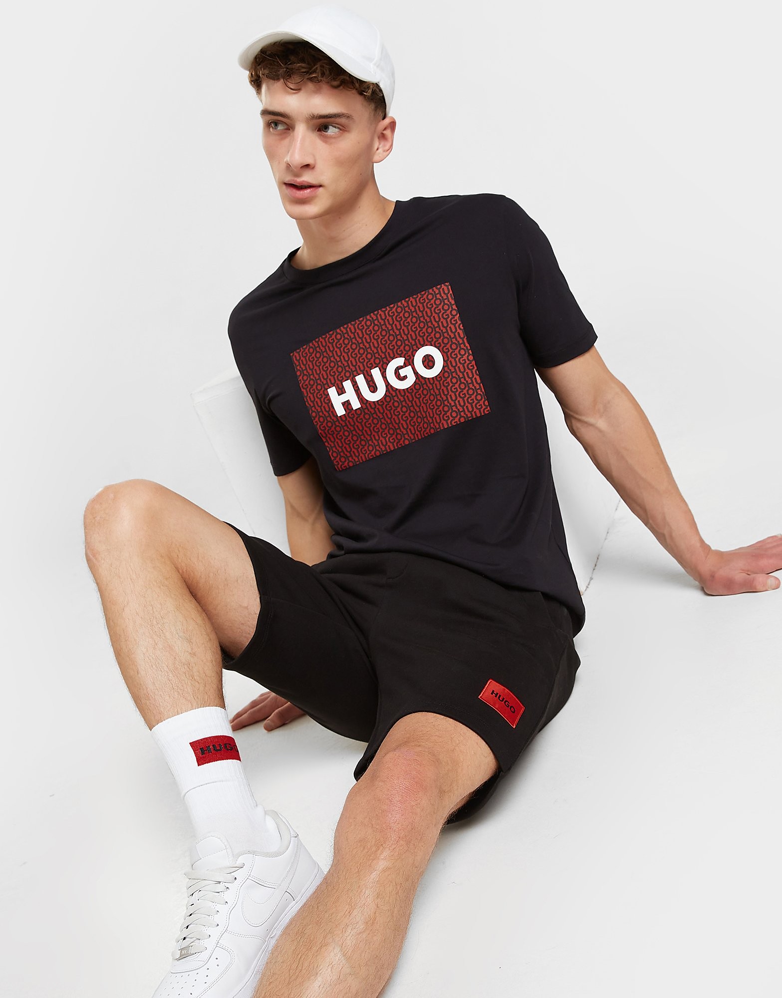 HUGO T-Shirt Dulive Monogram - Preto - Mens, Preto