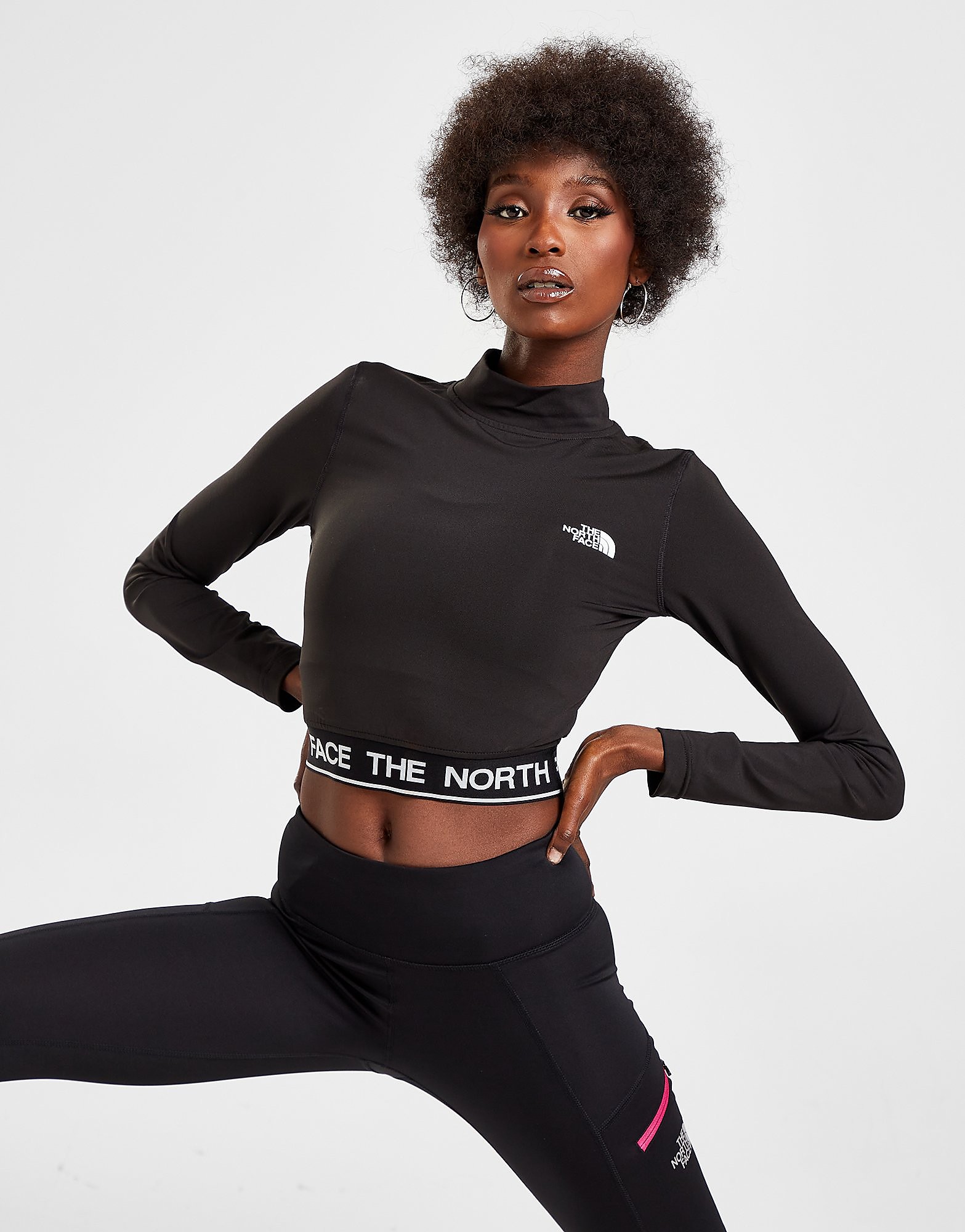 

The North Face Tape Long Sleeve Crop Top - Black - Womens, Black