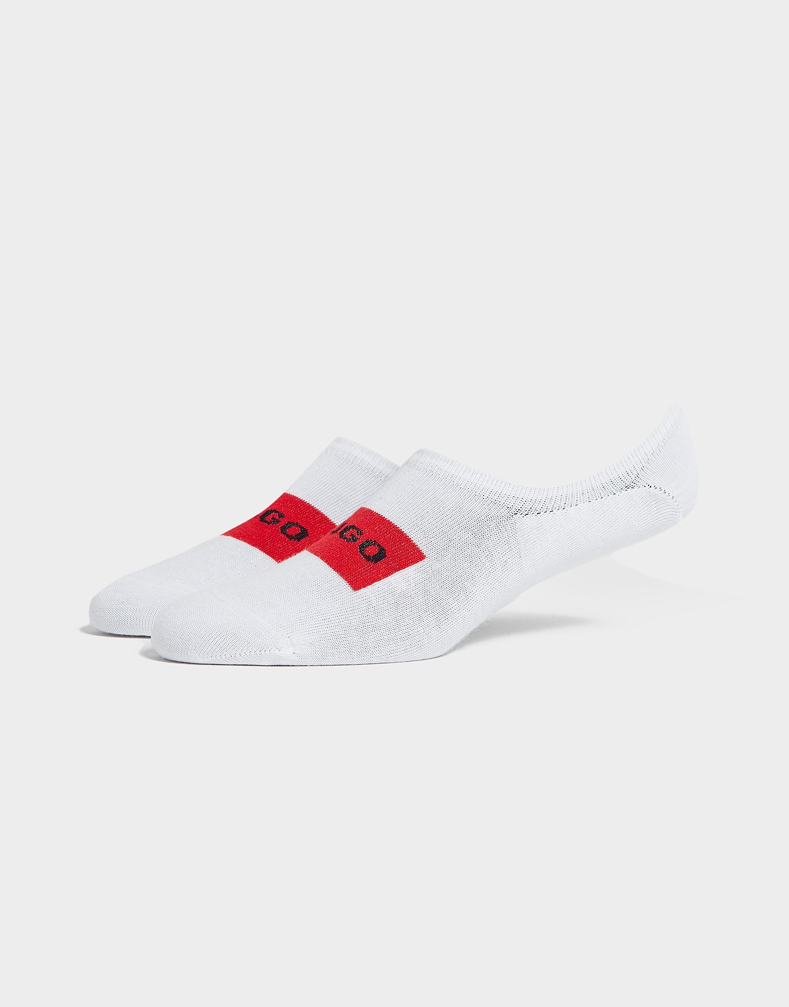 

HUGO 2 Pack Low Cut Label Socks - White - Womens, White
