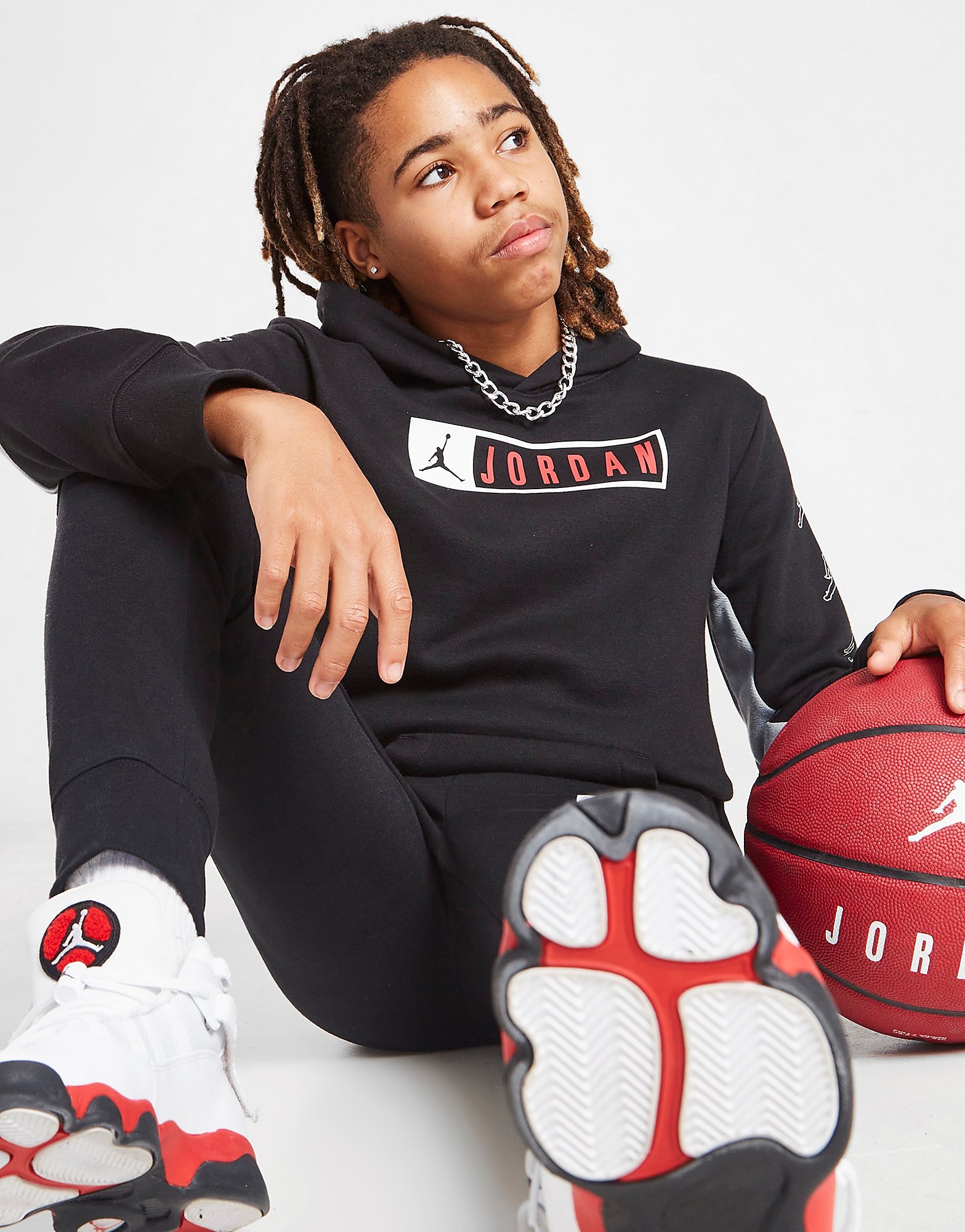 

Jordan Overhead Box Repeat Hoodie Junior - Black - Kids, Black