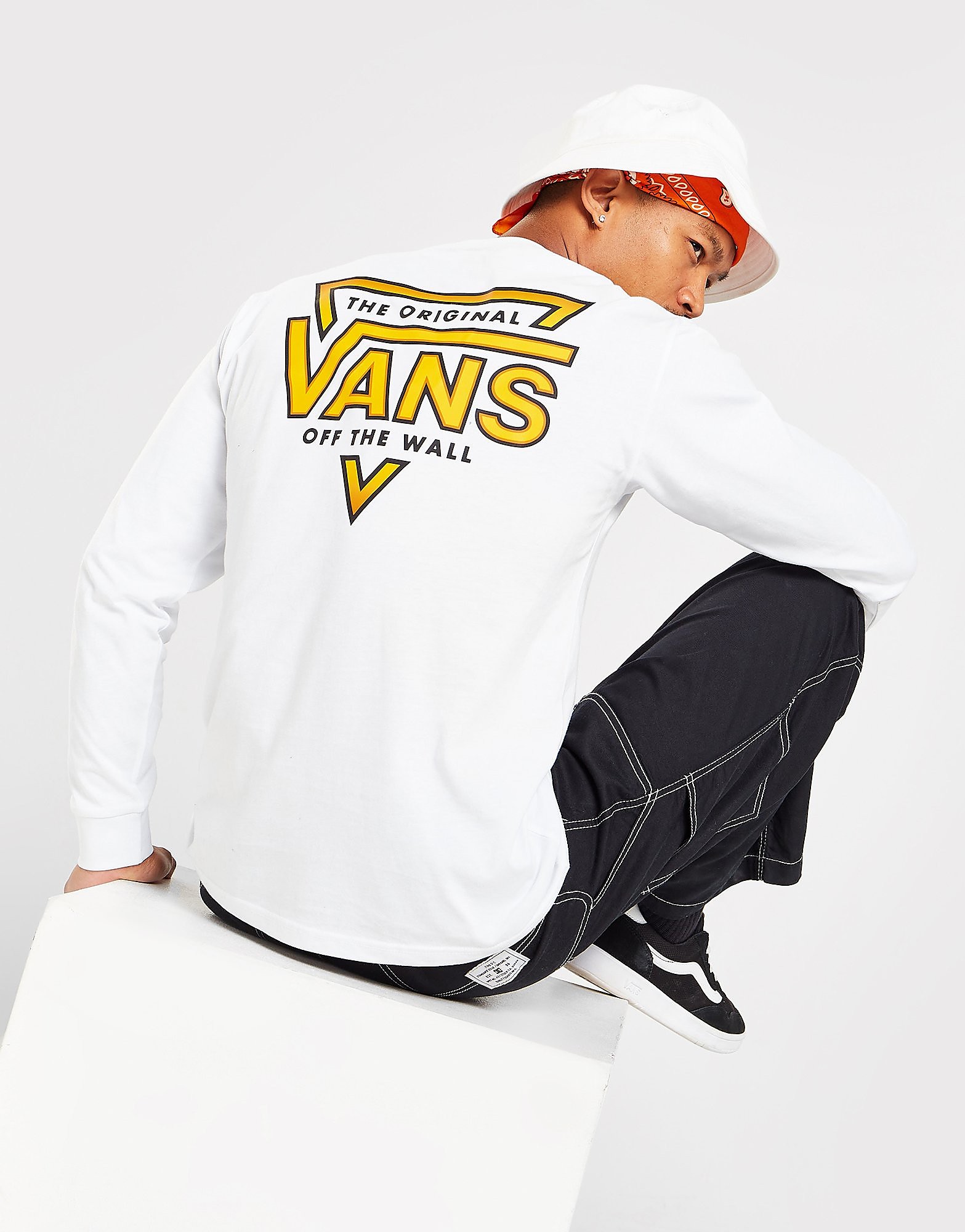 

Vans Tri Logo Long Sleeve T-Shirt - White - Mens, White