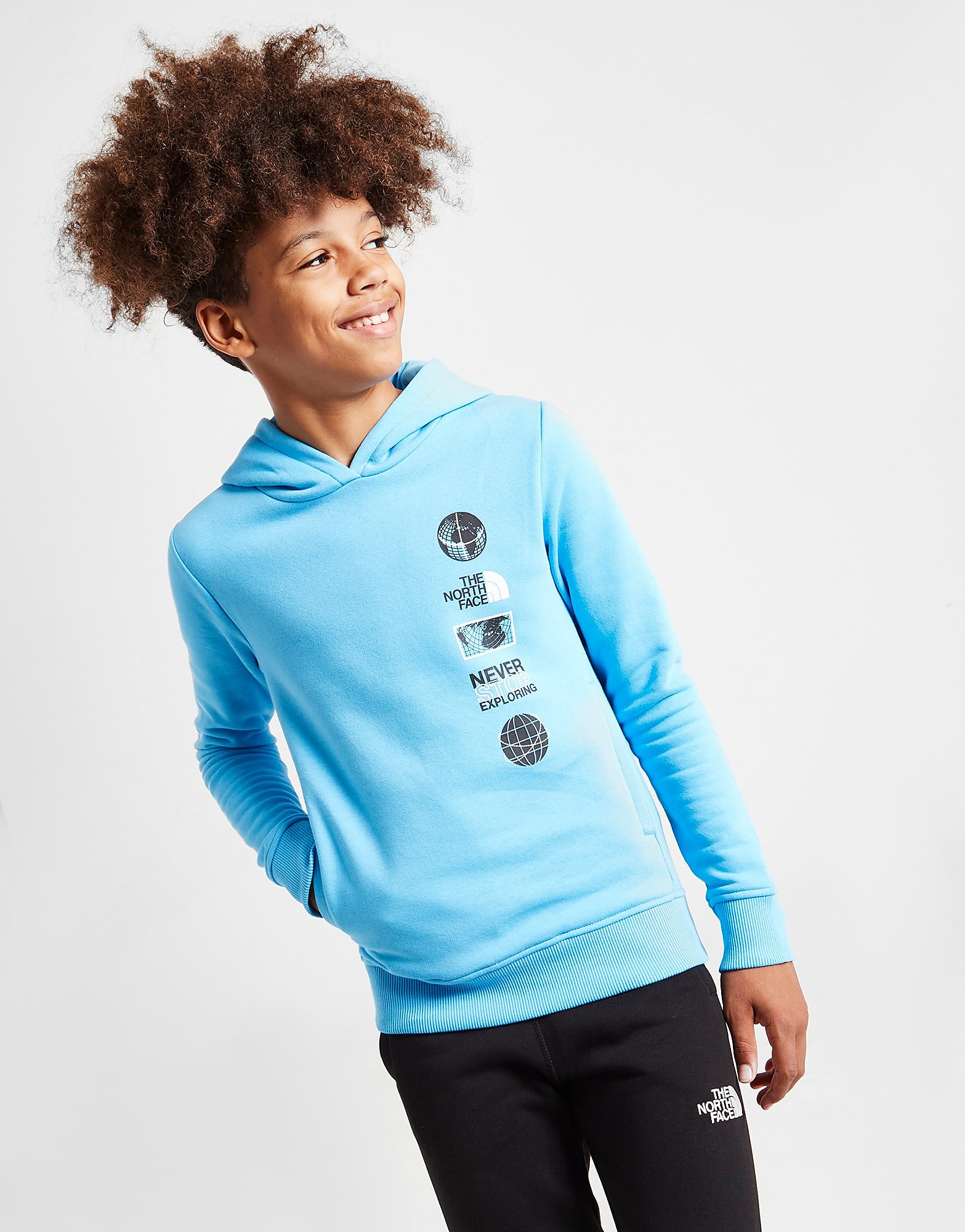 

The North Face Logo Overhead Fleece Hoodie Junior - Only at JD - Blue - Kids, Blue