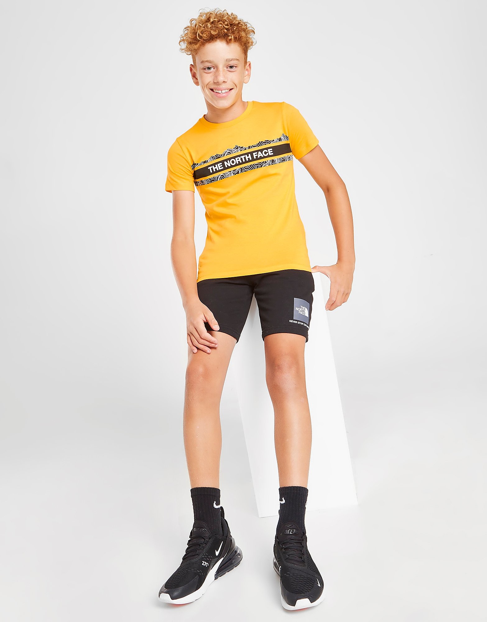 

The North Face Central Mountain Linear T-Shirt Junior - Only at JD - Yellow - Kids, Yellow