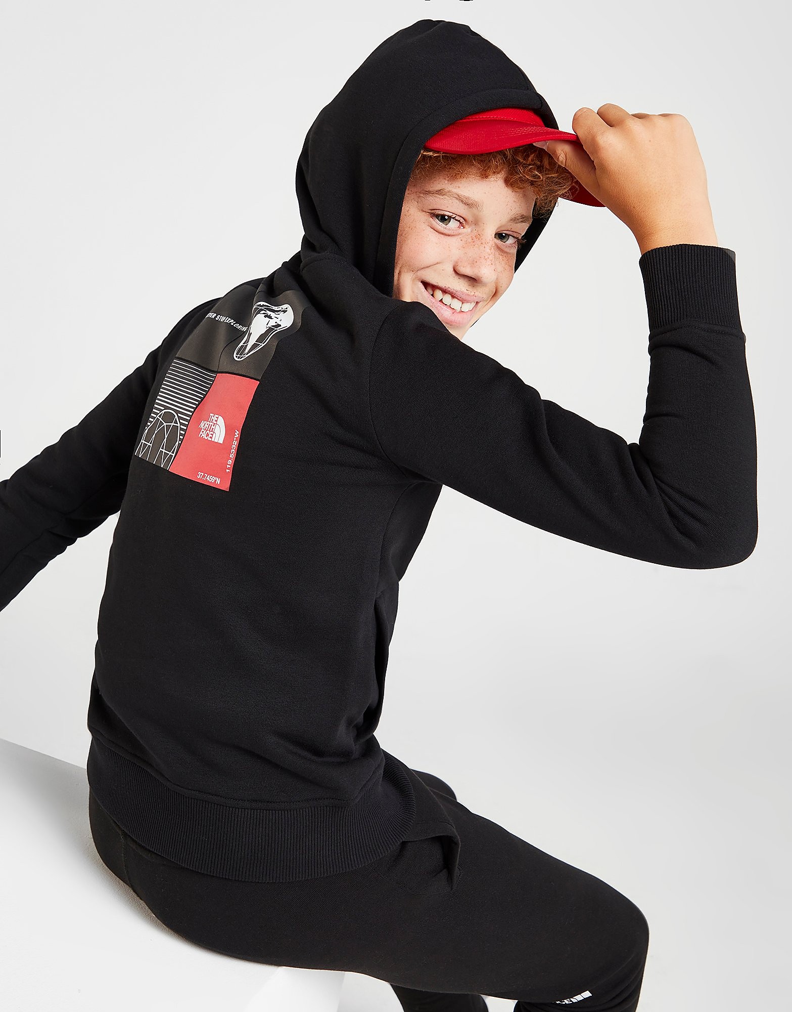

The North Face Back Multi Dome Graphic Hoodie Junior - Only at JD - Black - Kids, Black
