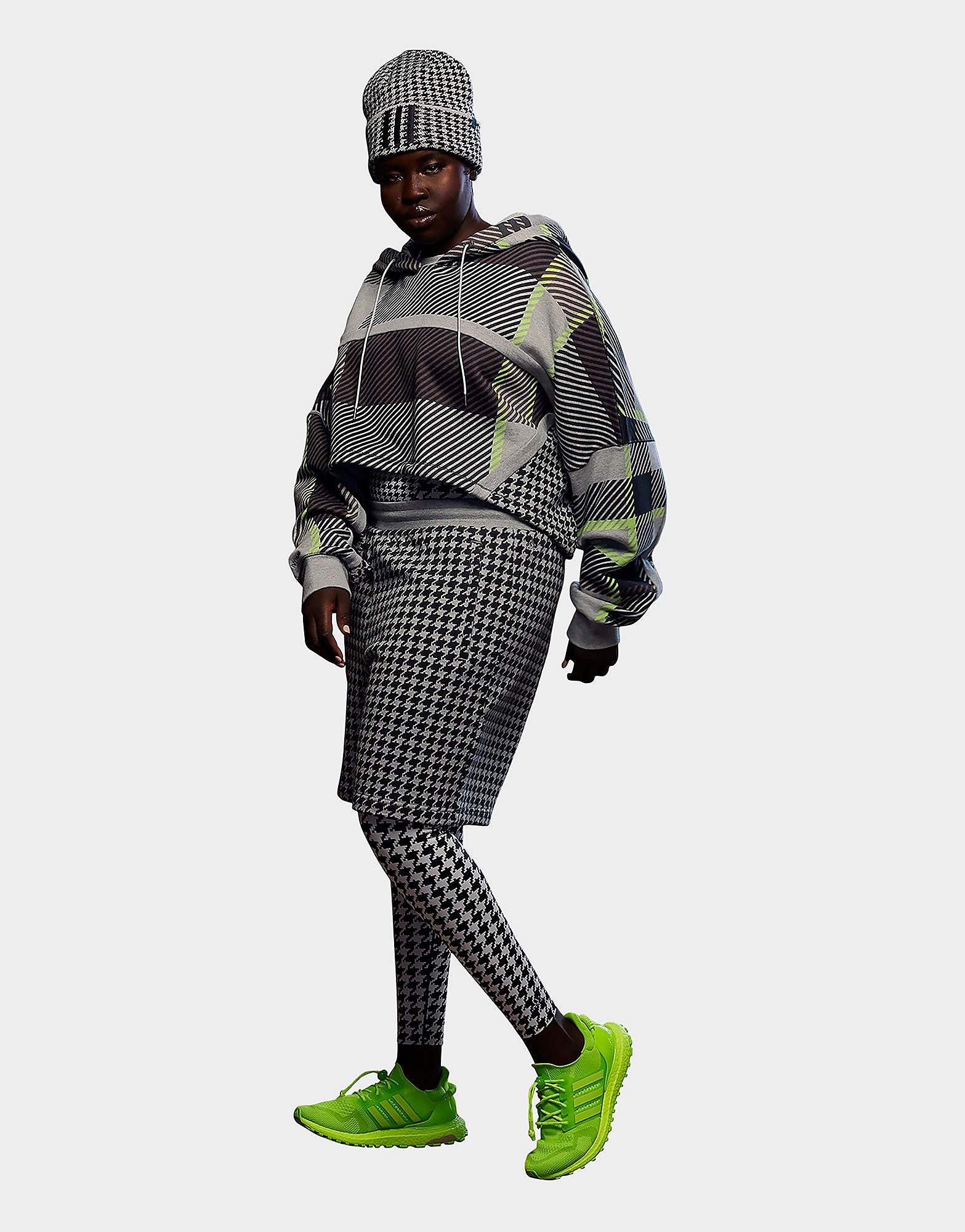 

adidas x IVY PARK All Over Print Shrug - Medium Grey Heather / Black / Brown - Womens, Medium Grey Heather / Black / Brown