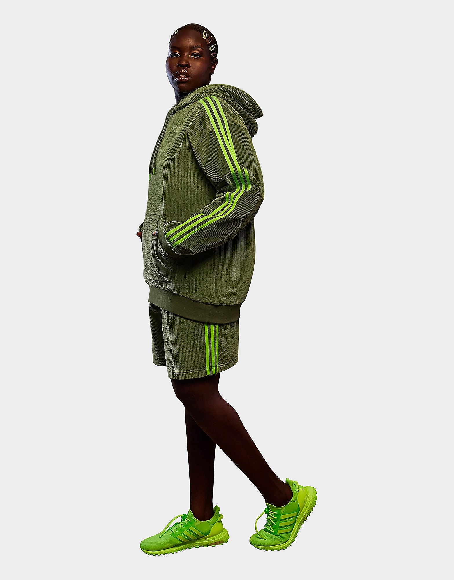 

adidas x IVY PARK Corduroy Hoodie - Wild Pine - Womens, Wild Pine