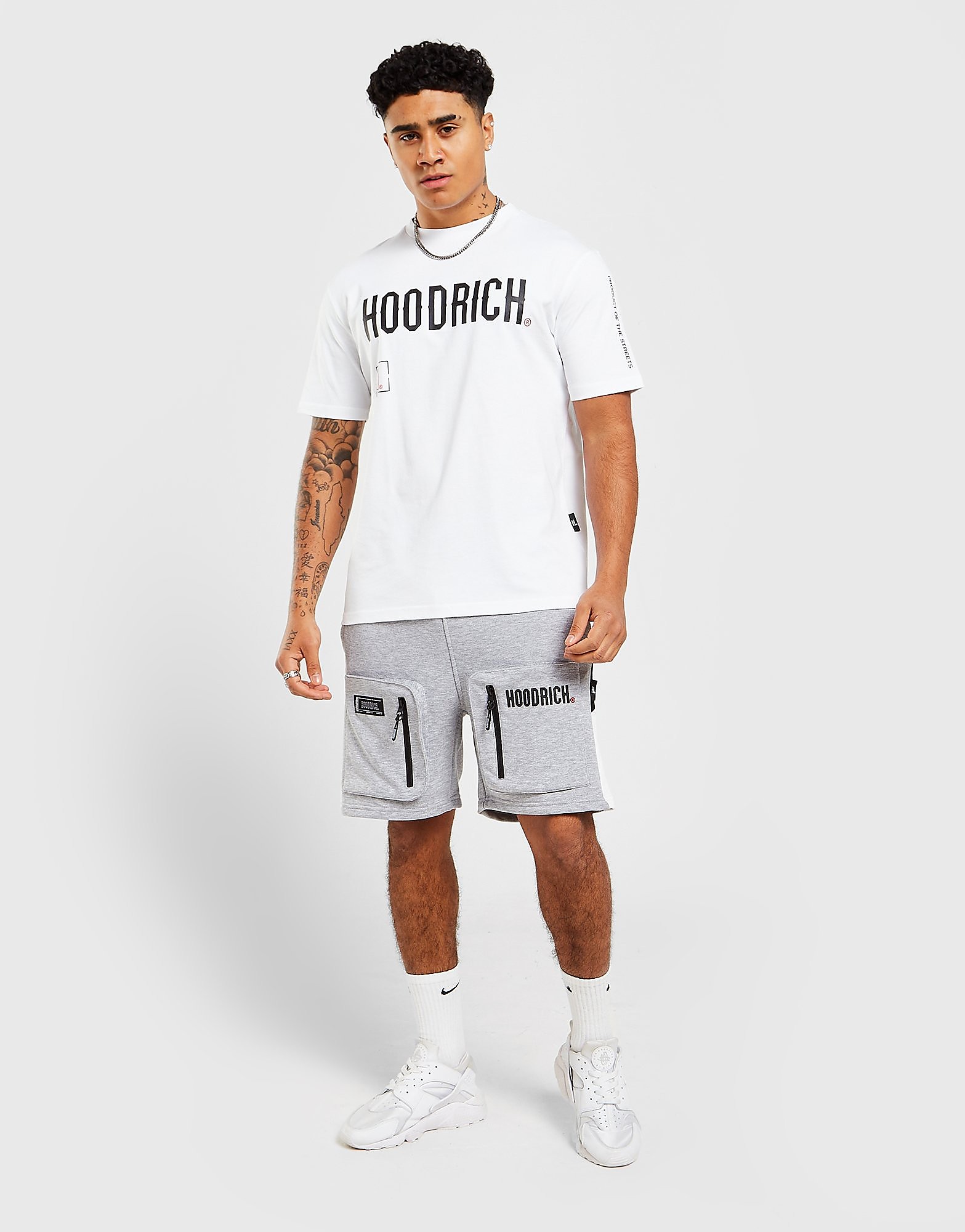 Hoodrich calções stamp - cinzento - mens, cinzento