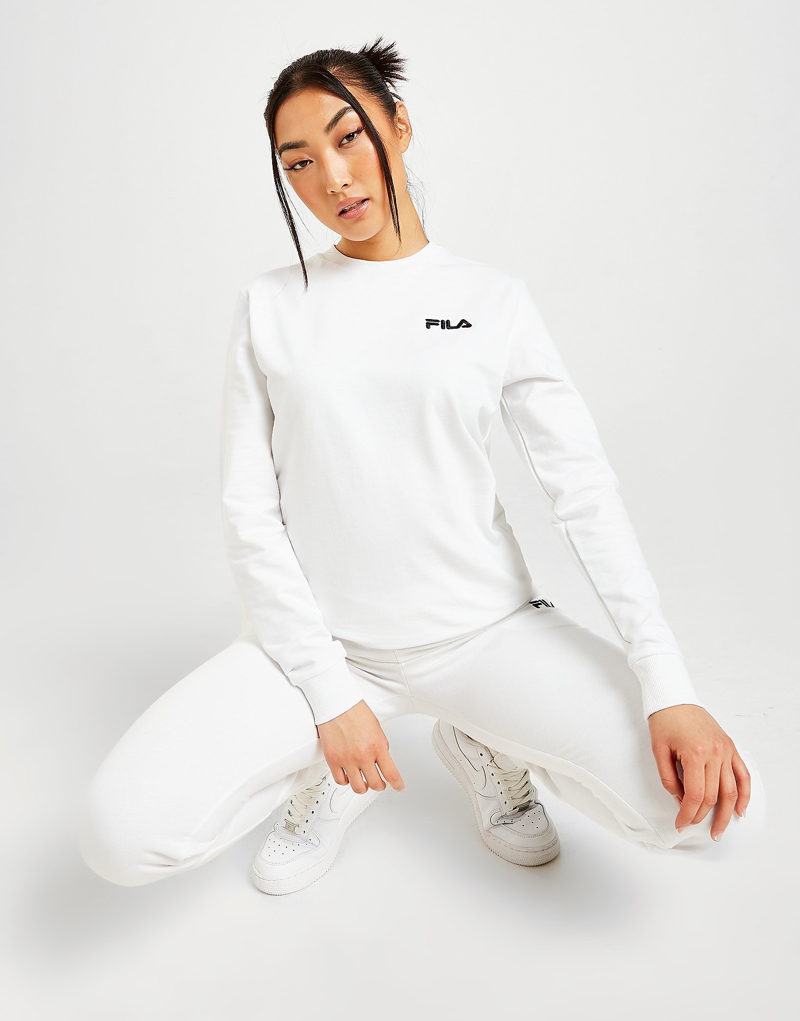 

Fila Logo Crew Tracksuit - White - Womens, White