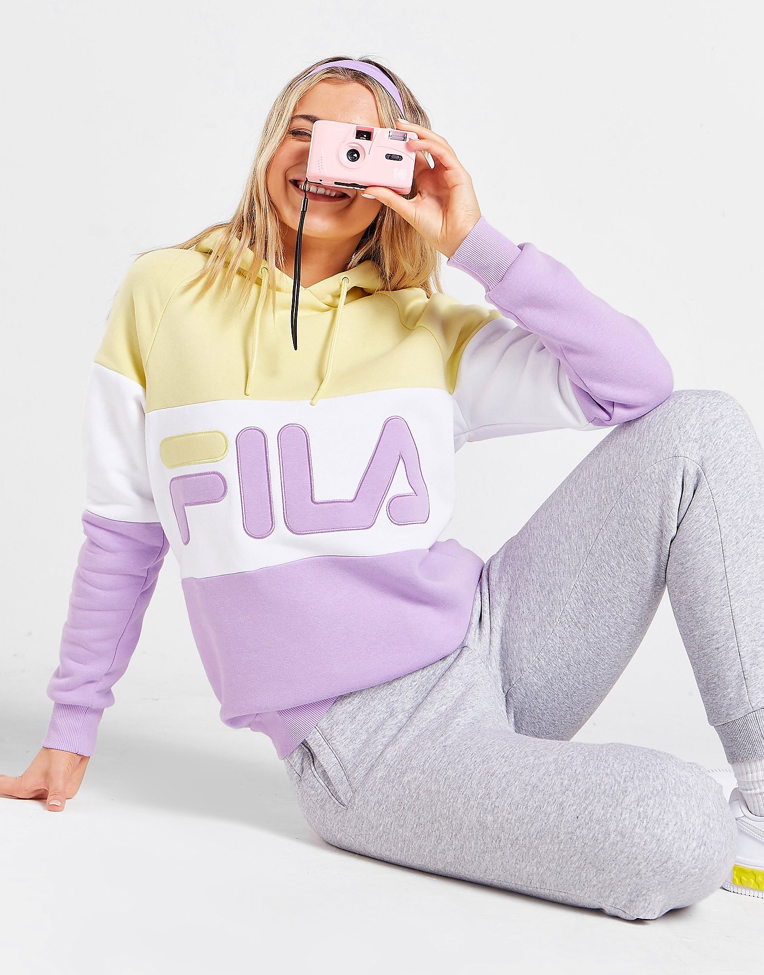 

Fila Colour Block Boyfriend Hoodie - Purple - Womens, Purple