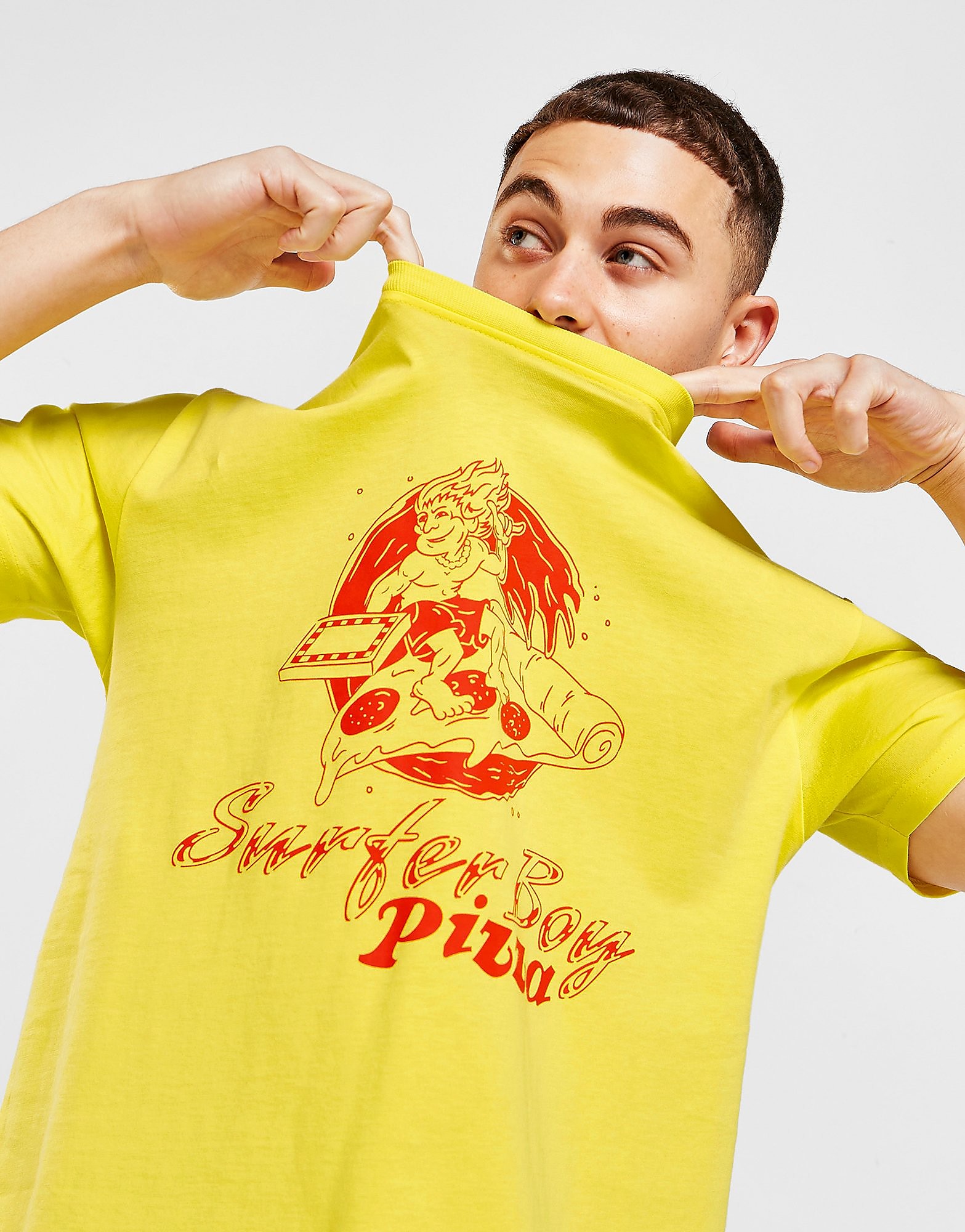 

Quiksilver x Stranger Things Surfer Boy Pizza T-Shirt - Yellow - Mens, Yellow