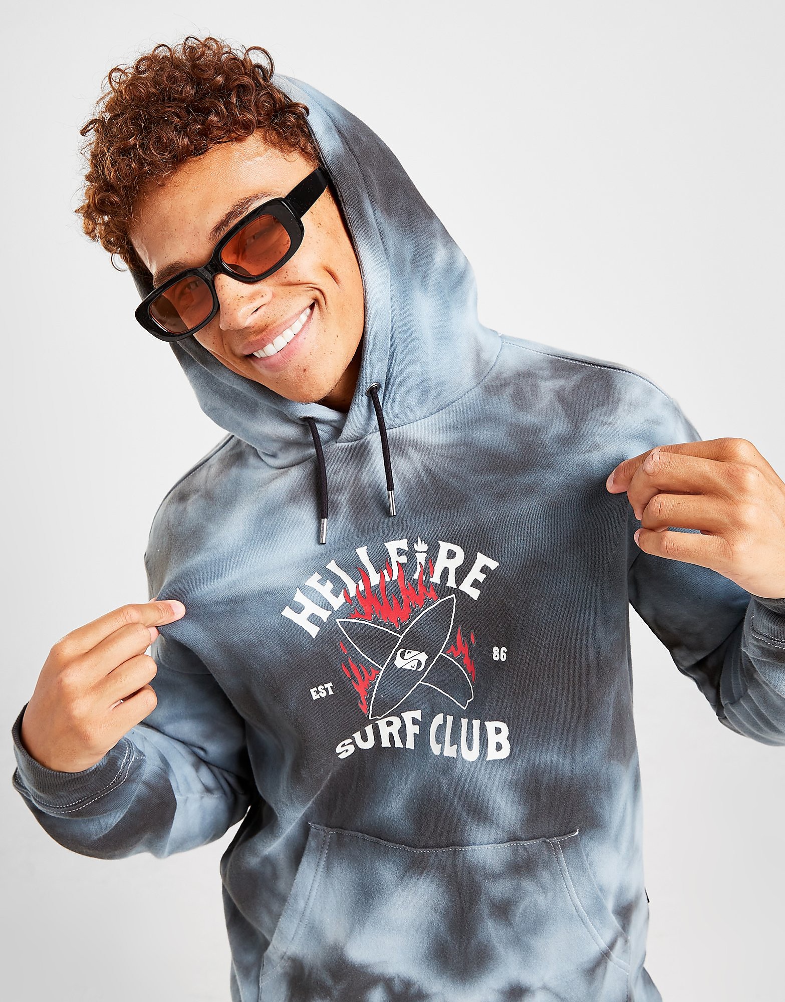 

Quiksilver x Stranger Things Hell Fire Surf Club Hoodie - Grey/Black - Mens, Grey/Black