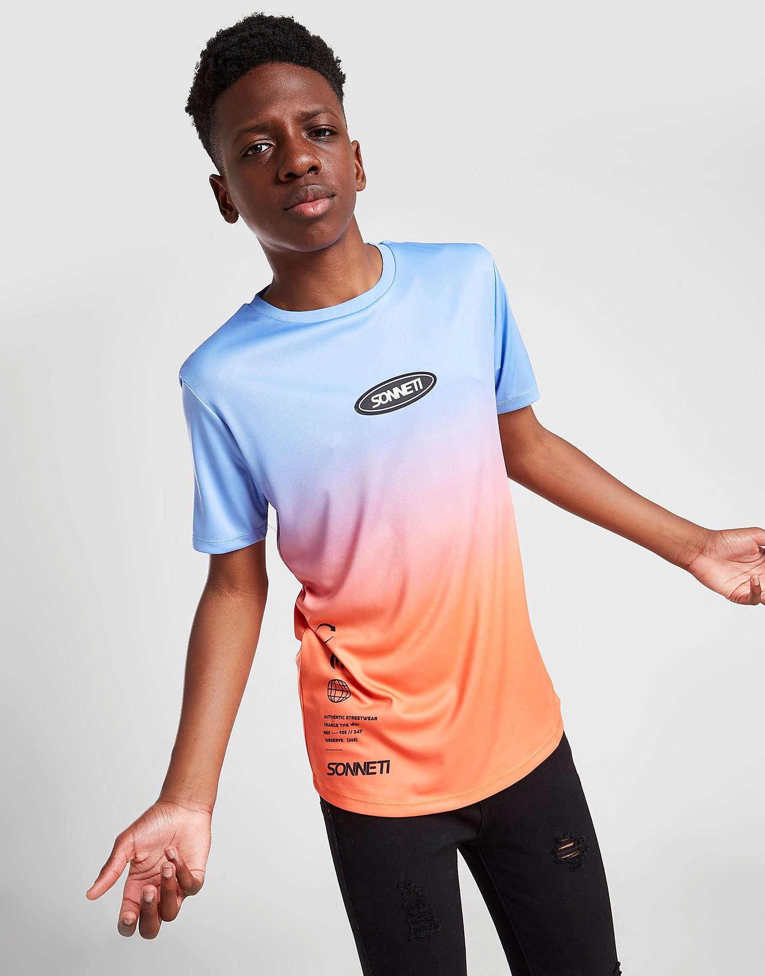 

Sonneti Summer Ice Fade T-Shirt Junior - Blue/Orange - Kids, Blue/Orange