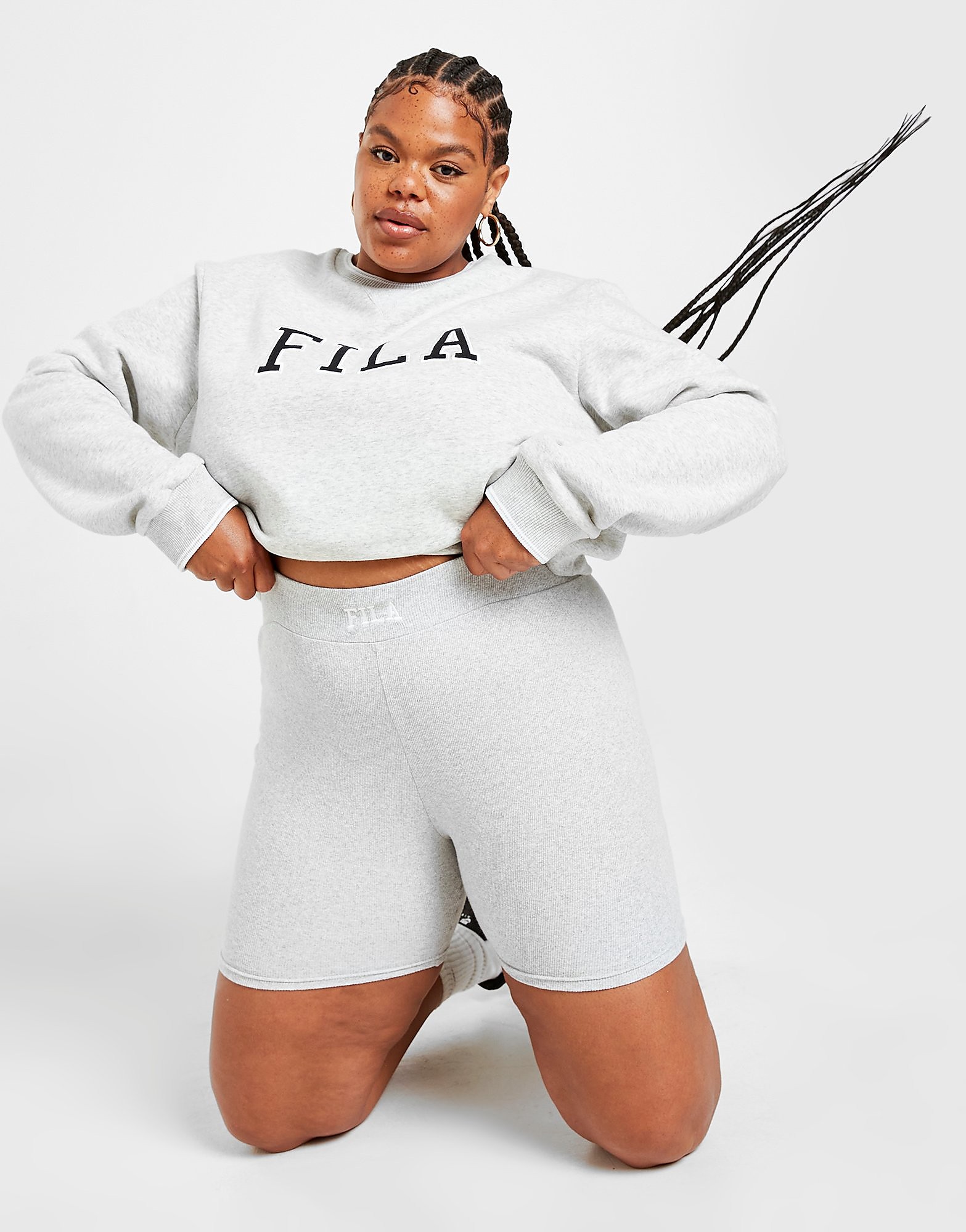 

Fila Plus Size Rib Cycle Shorts - Grey - Womens, Grey