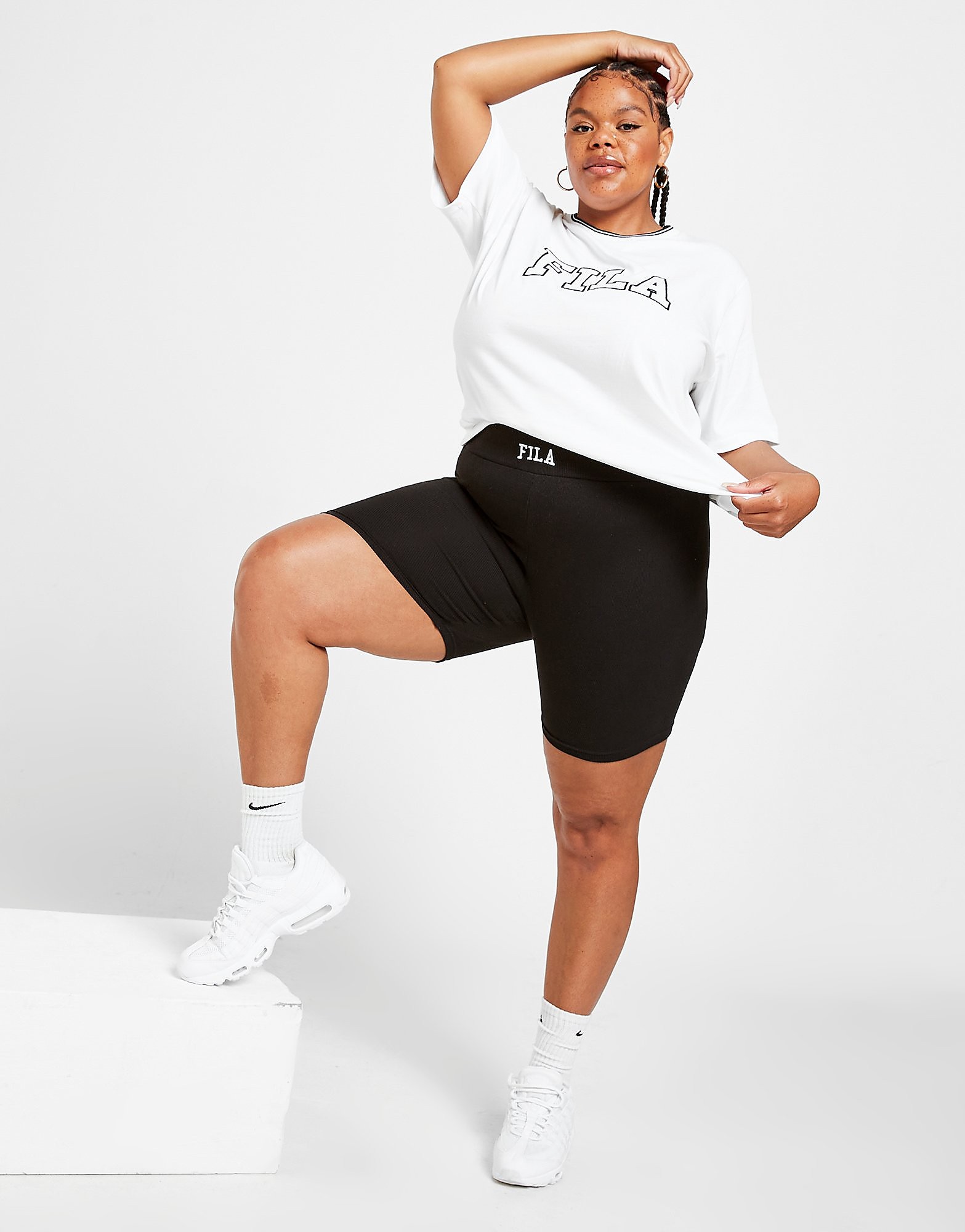 

Fila Plus Size Rib Cycle Shorts - Black - Womens, Black