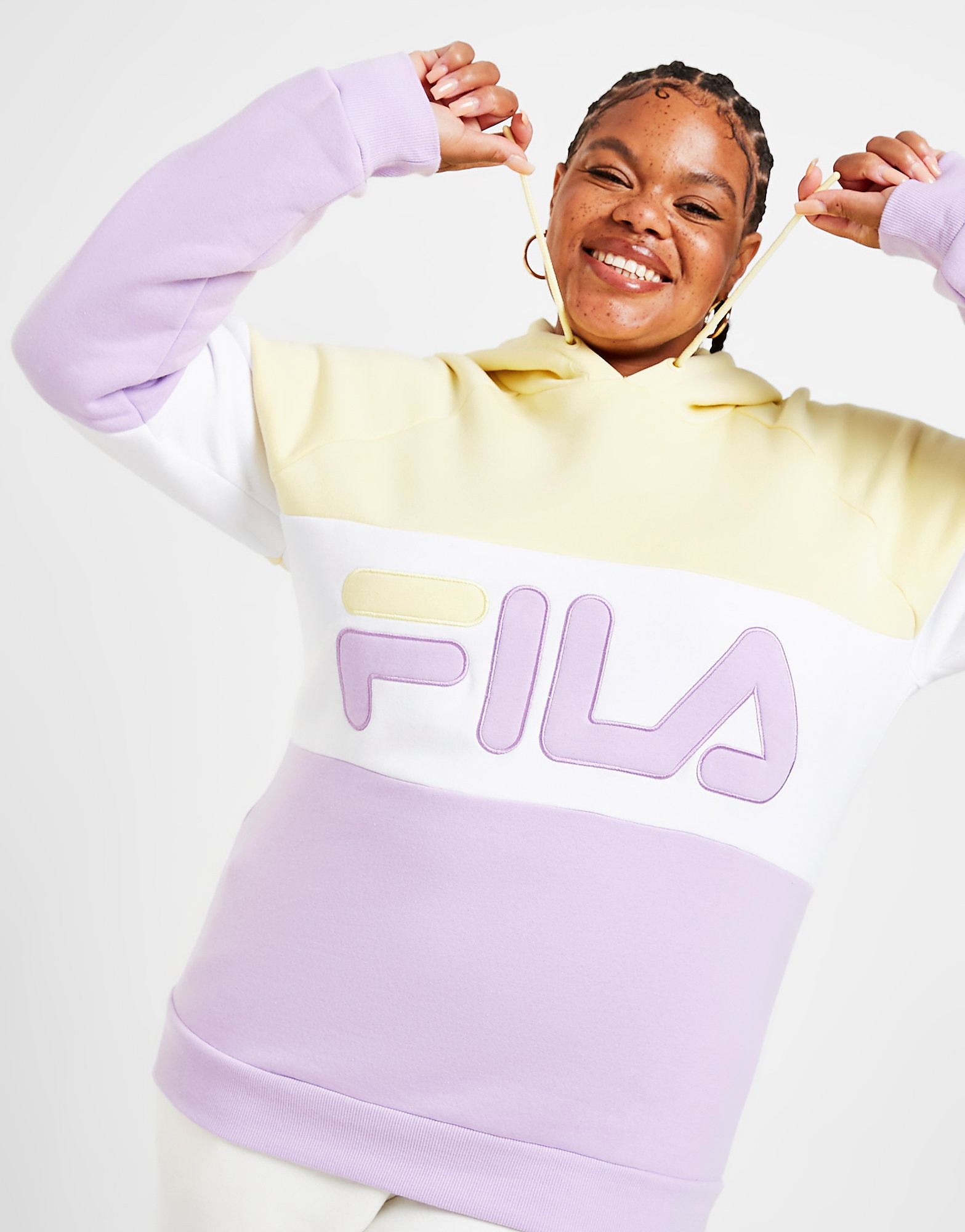 

Fila Plus Size Colour Block Boyfriend Hoodie - Purple - Womens, Purple