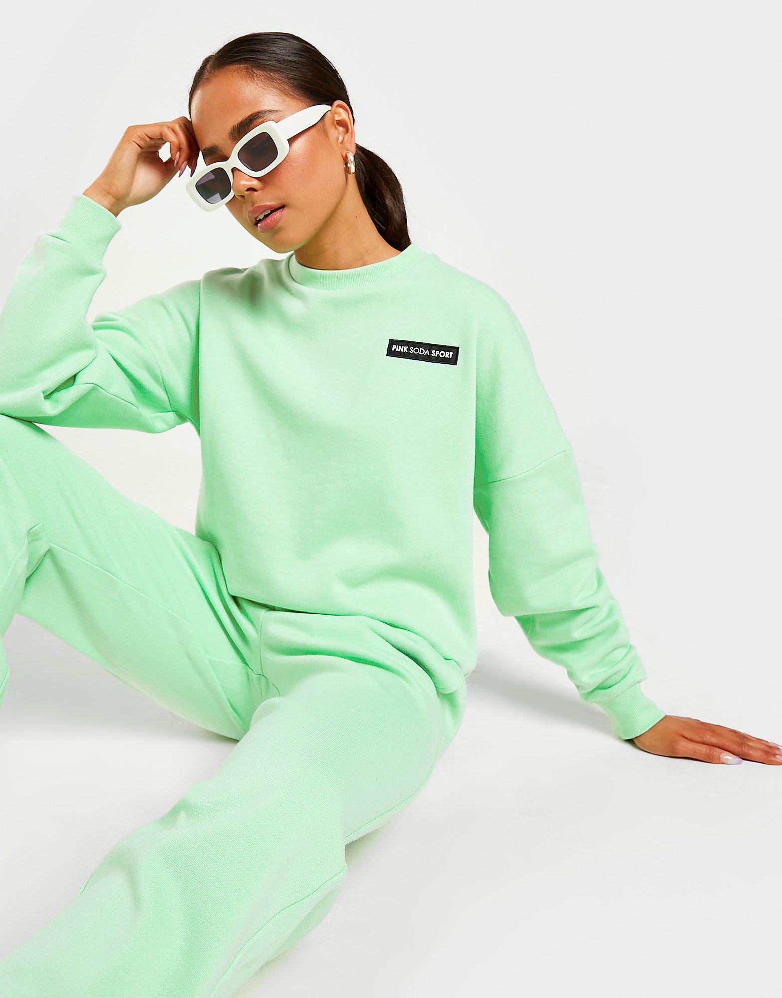 

Pink Soda Sport Badge Crew Sweatshirt - Green - Womens, Green