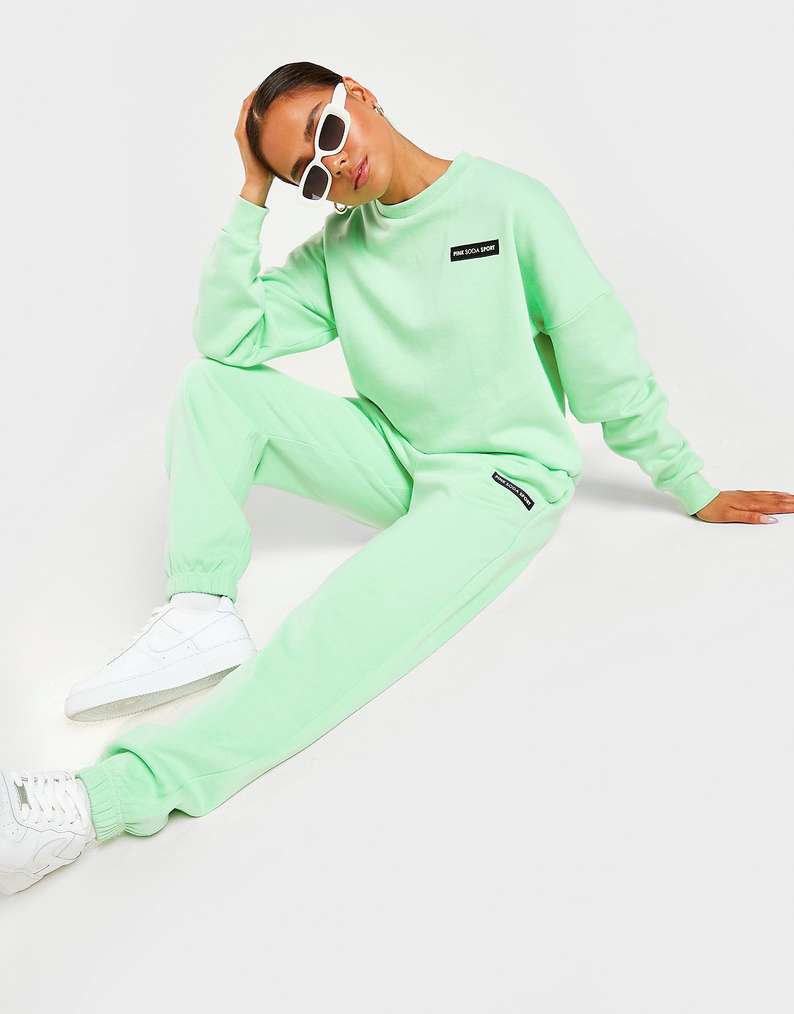 

Pink Soda Sport Badge Logo Joggers - Green - Womens, Green