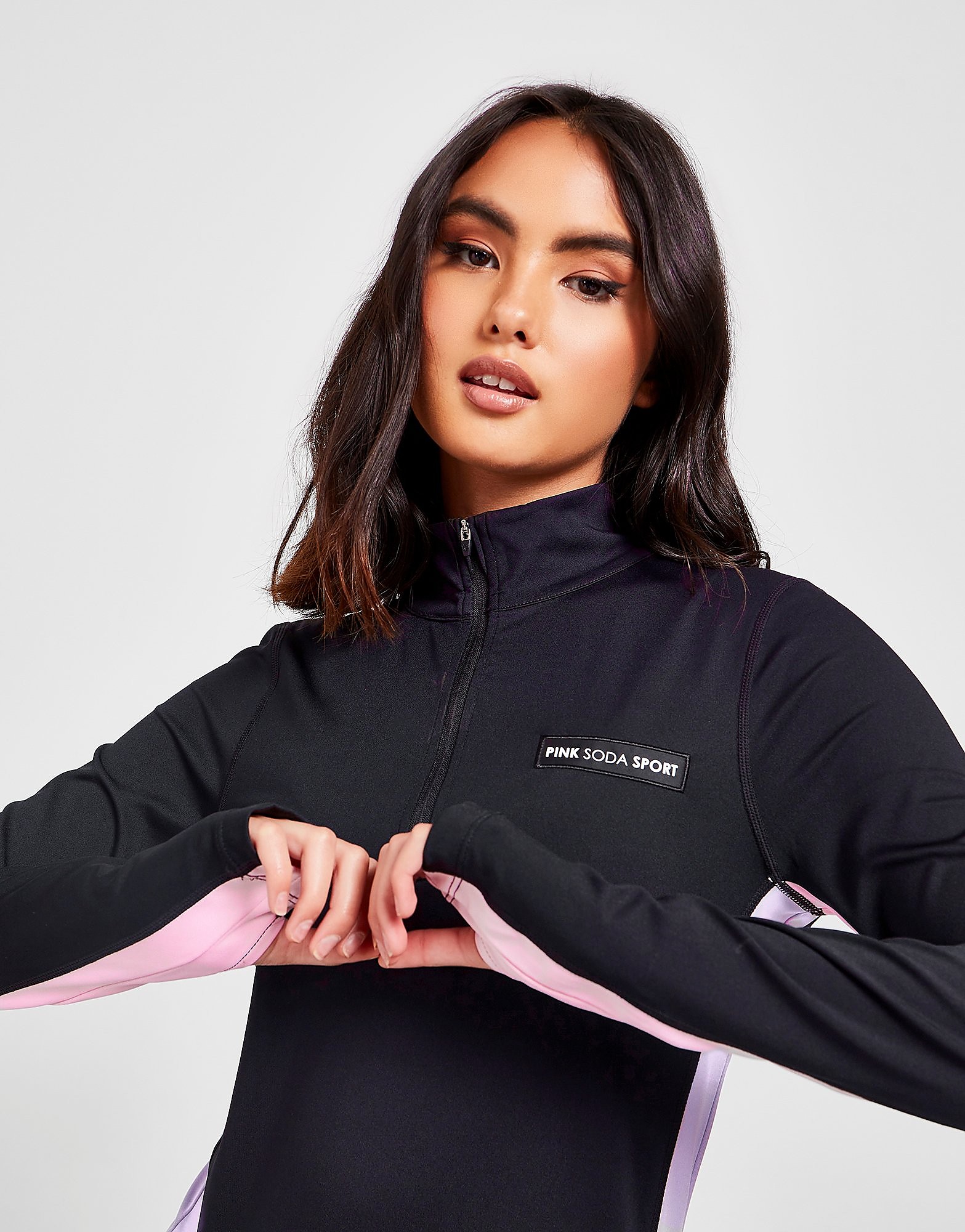 

Pink Soda Sport Breeze 1/4 Zip Top - Black - Womens, Black