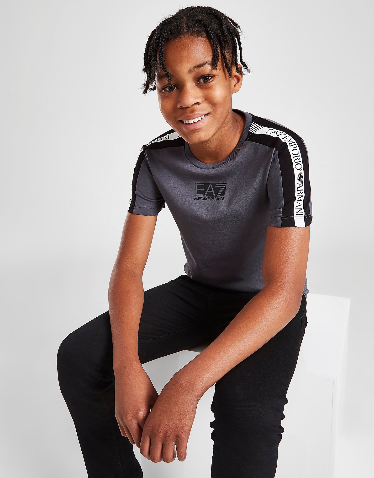 

Emporio Armani EA7 Tape T-Shirt Junior - Grey - Kids, Grey