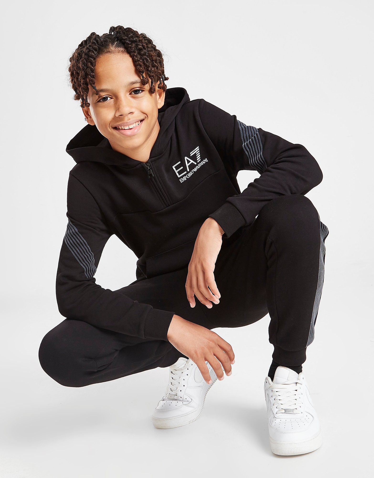 

Emporio Armani EA7 7 Lines 1/4 Zip Junior - Black - Kids, Black
